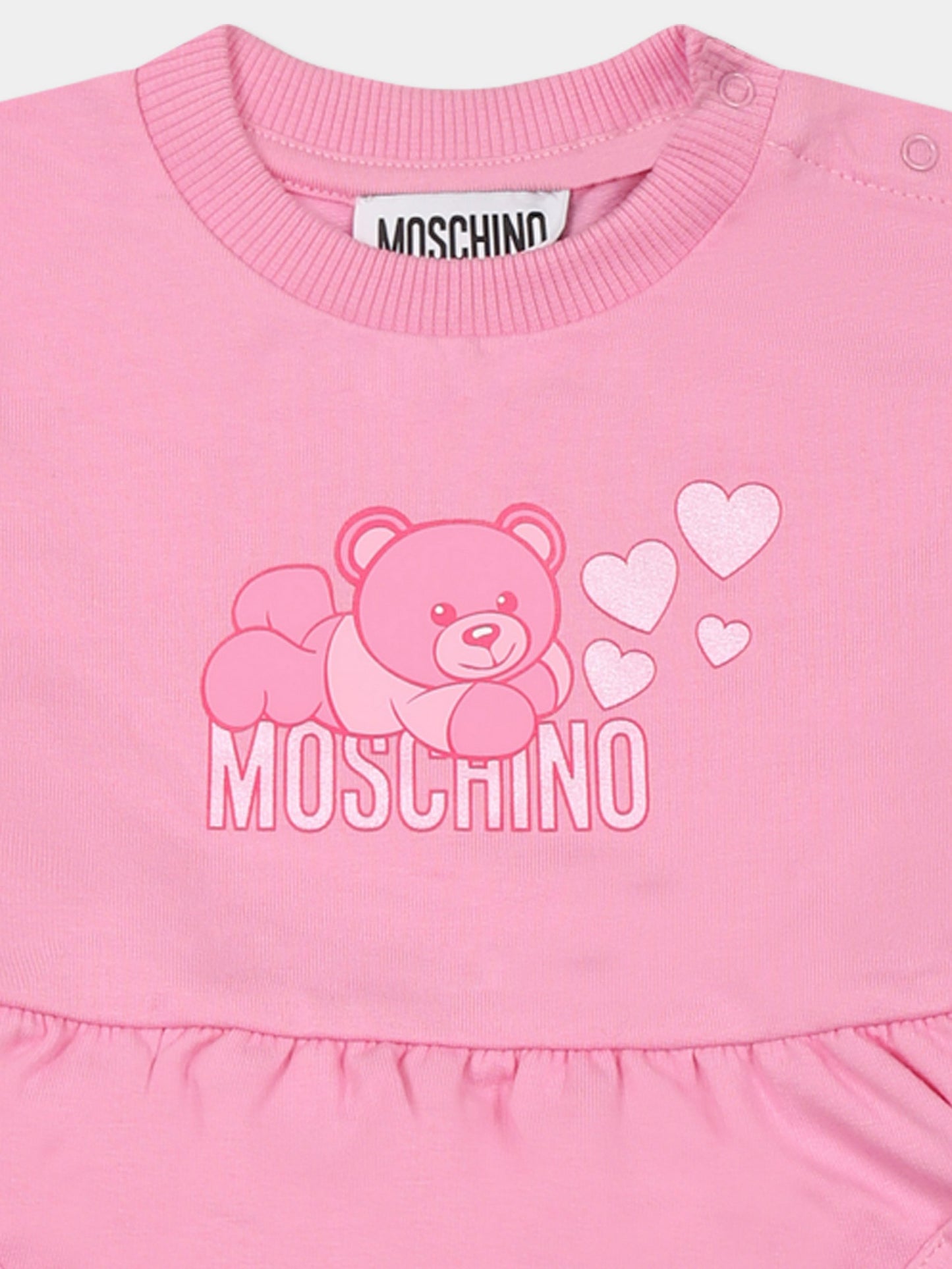 Vestito rosa per neonata con Teddy Bear