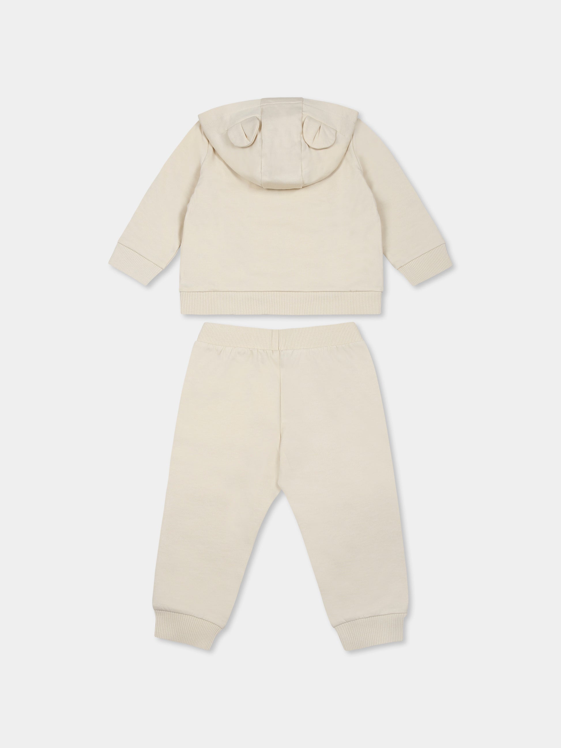 Completo beige per neonati con Teddy Bear,Moschino Kids,MMK04P LCA63 20404