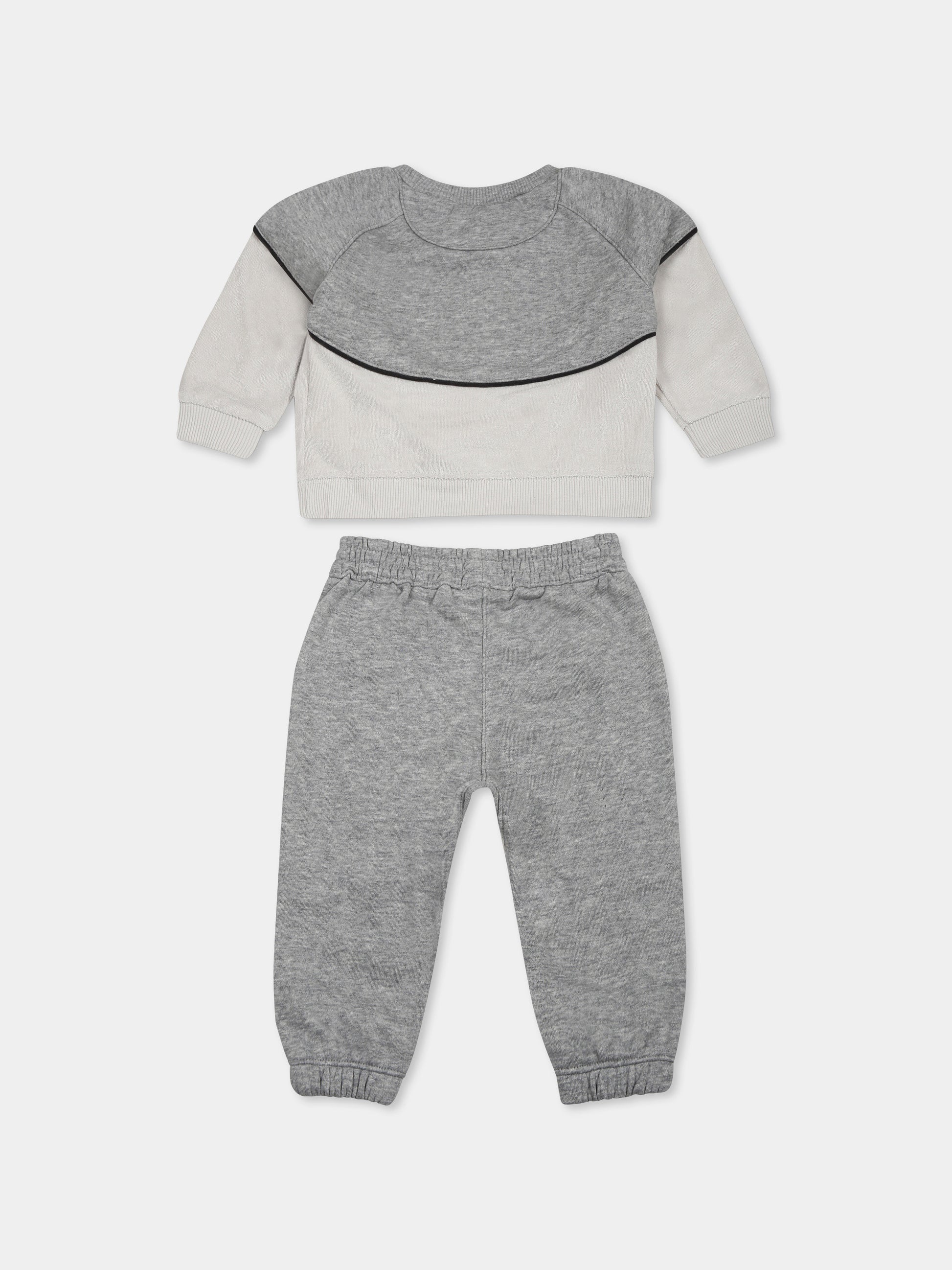 Completo grigio per neonato con logo e stampa,Nike,66L198 042