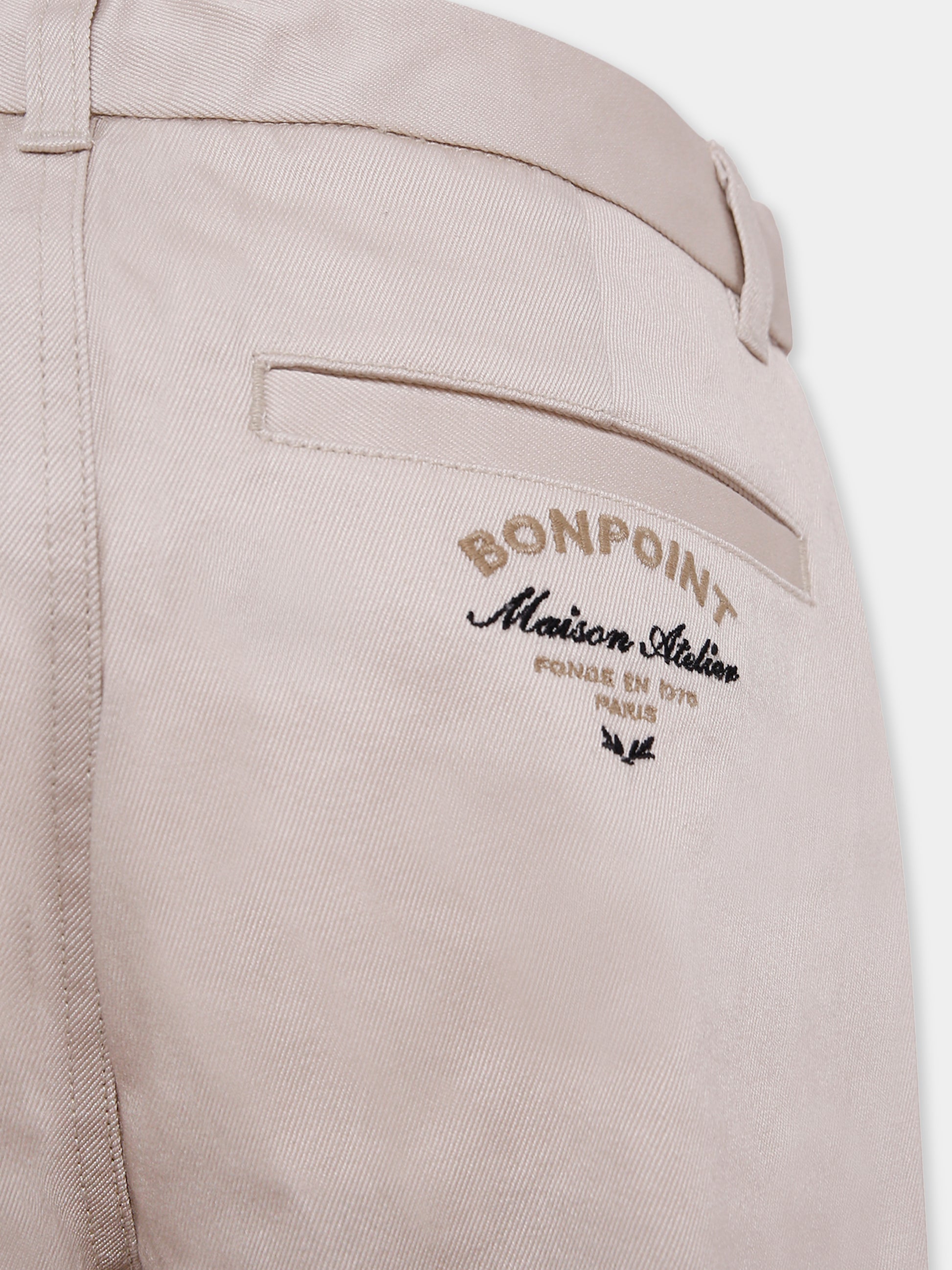 Pantaloni beige per bambino con logo,Bonpoint,W05BPAW00002 008