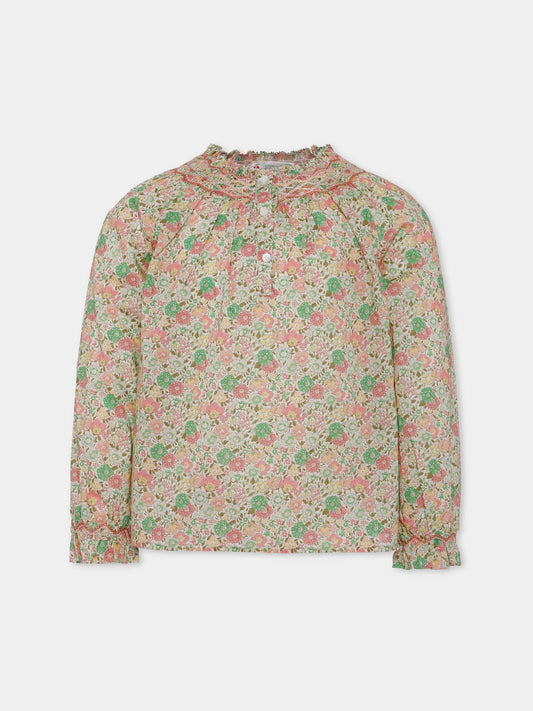 Camicia multicolor per bambina con stampa floreale,Bonpoint,W05GBLW00002 521