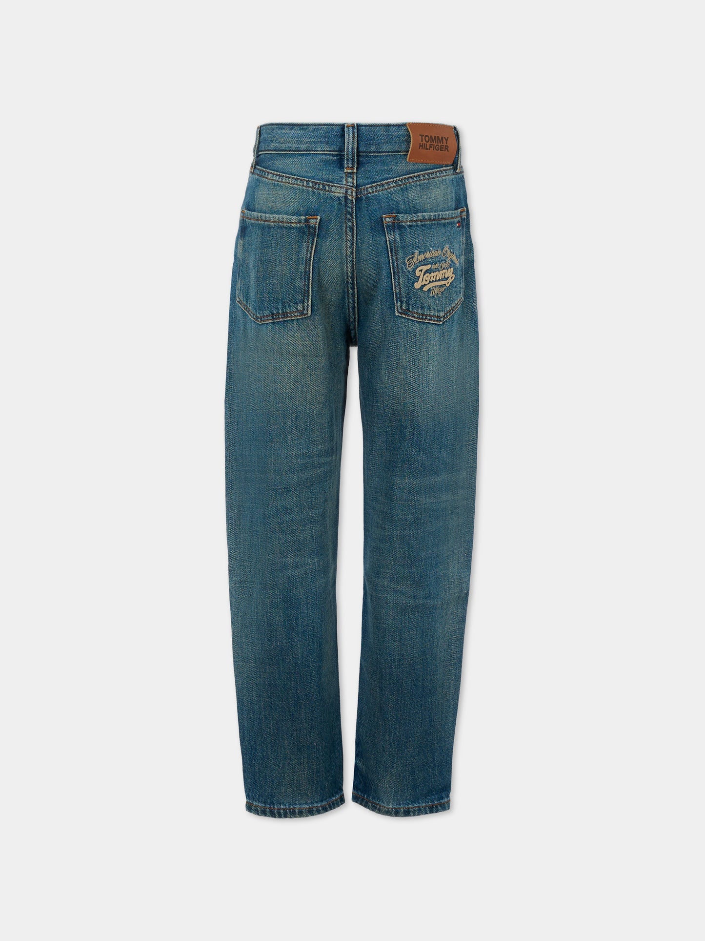 Jeans denim per bambino con logo ricamato,Tommy Hilfiger Junior,25CTHKB0KB09710 1BZ