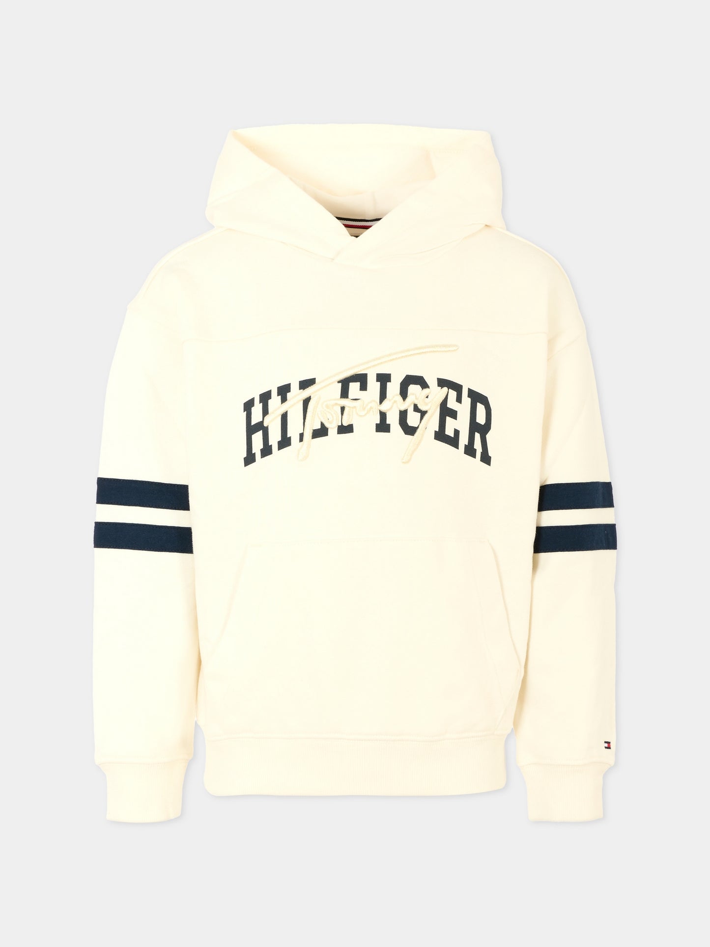 Felpa avorio per bambino con logo,Tommy Hilfiger Junior,25CTHKB0KB09742 YA8