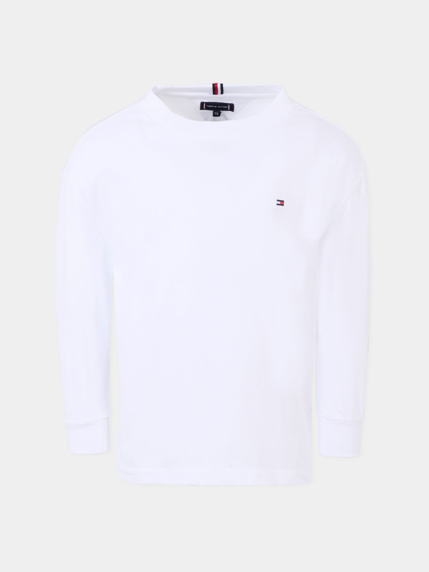 T-shirt bianca per bambino con bandiera,Tommy Hilfiger Junior,25CTHKB0KB09846 YBR