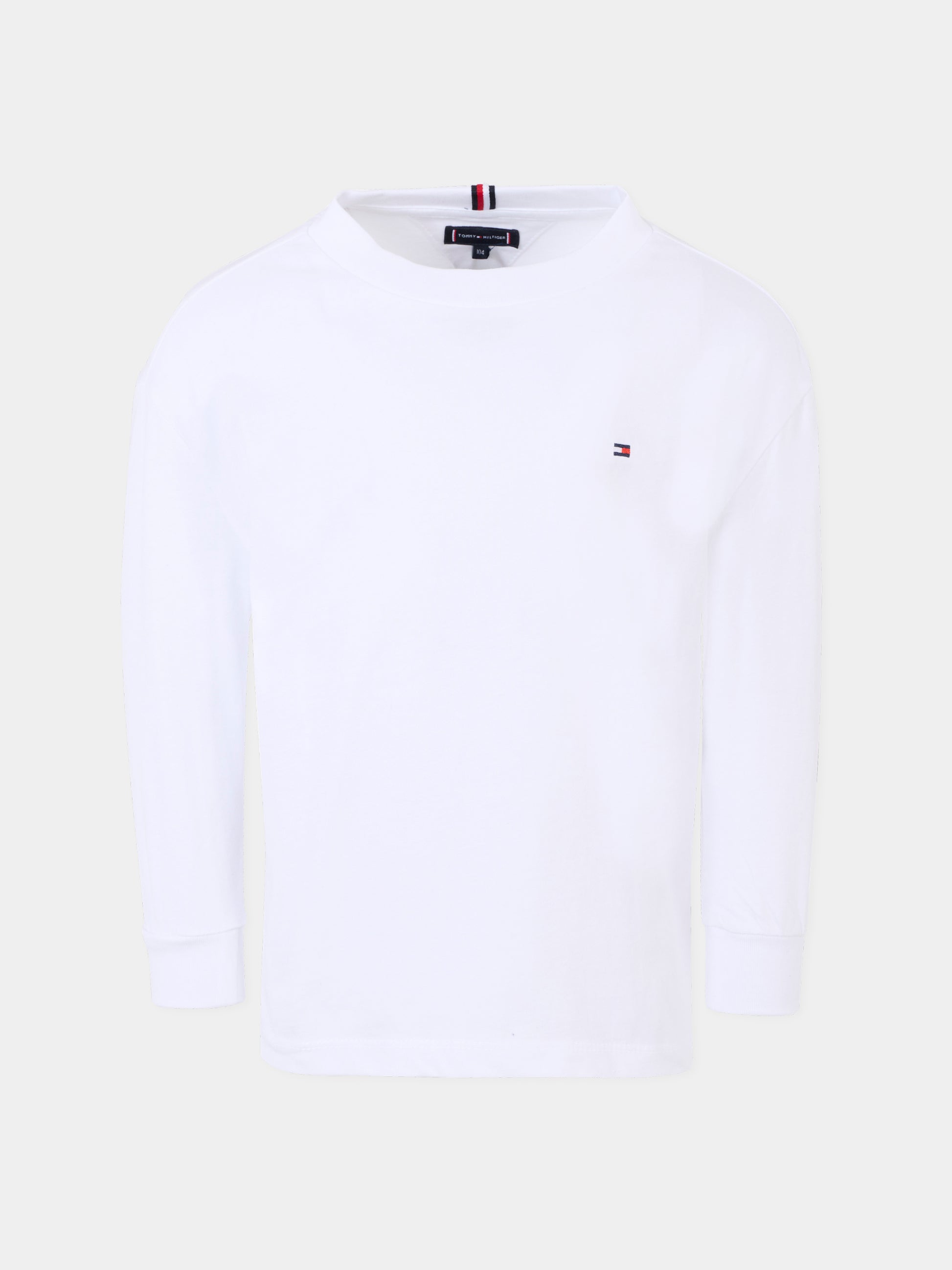 T-shirt bianca per bambino con bandiera,Tommy Hilfiger Junior,25CTHKB0KB09846 YBR