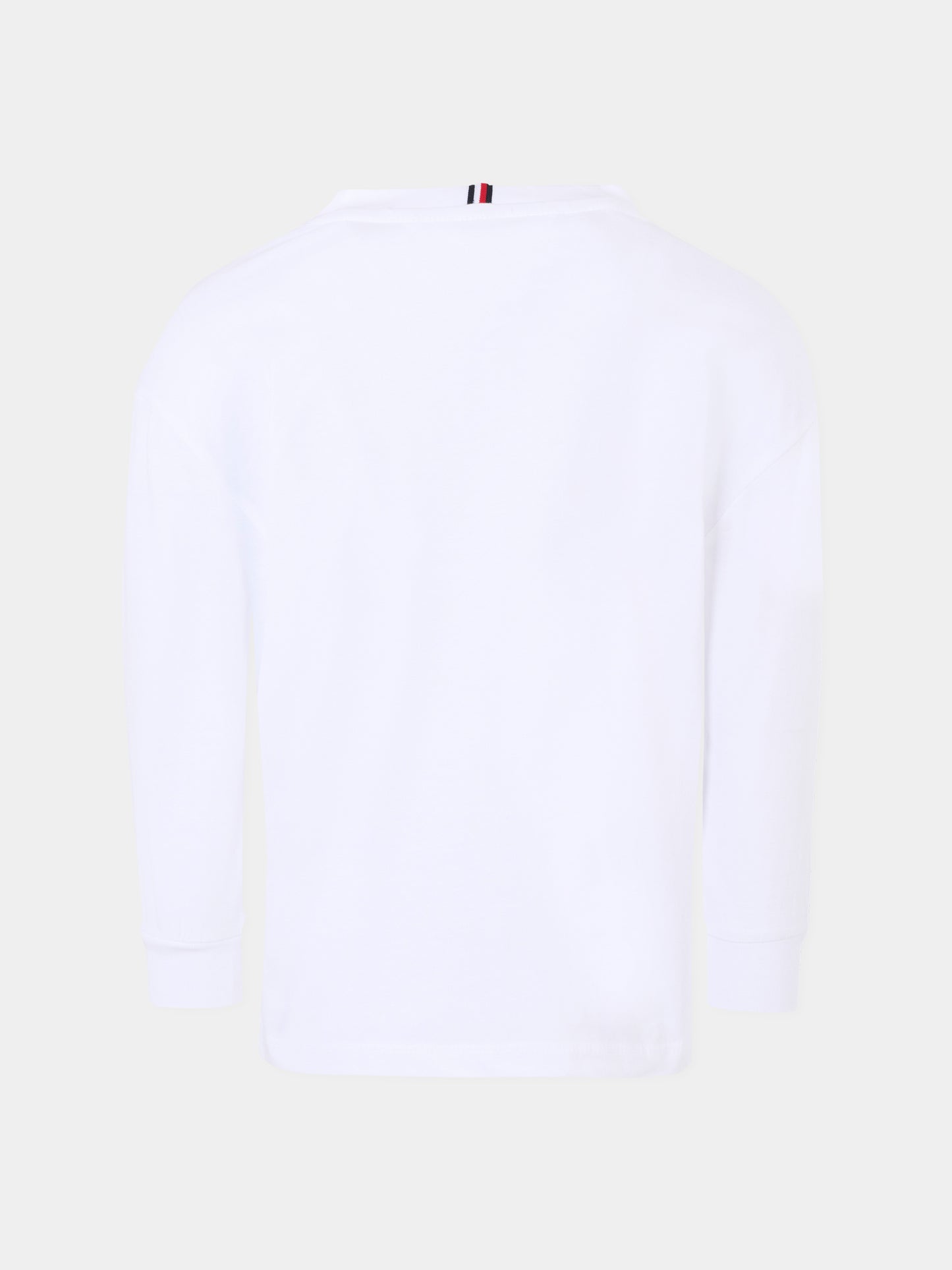 T-shirt bianca per bambino con bandiera,Tommy Hilfiger Junior,25CTHKB0KB09846 YBR