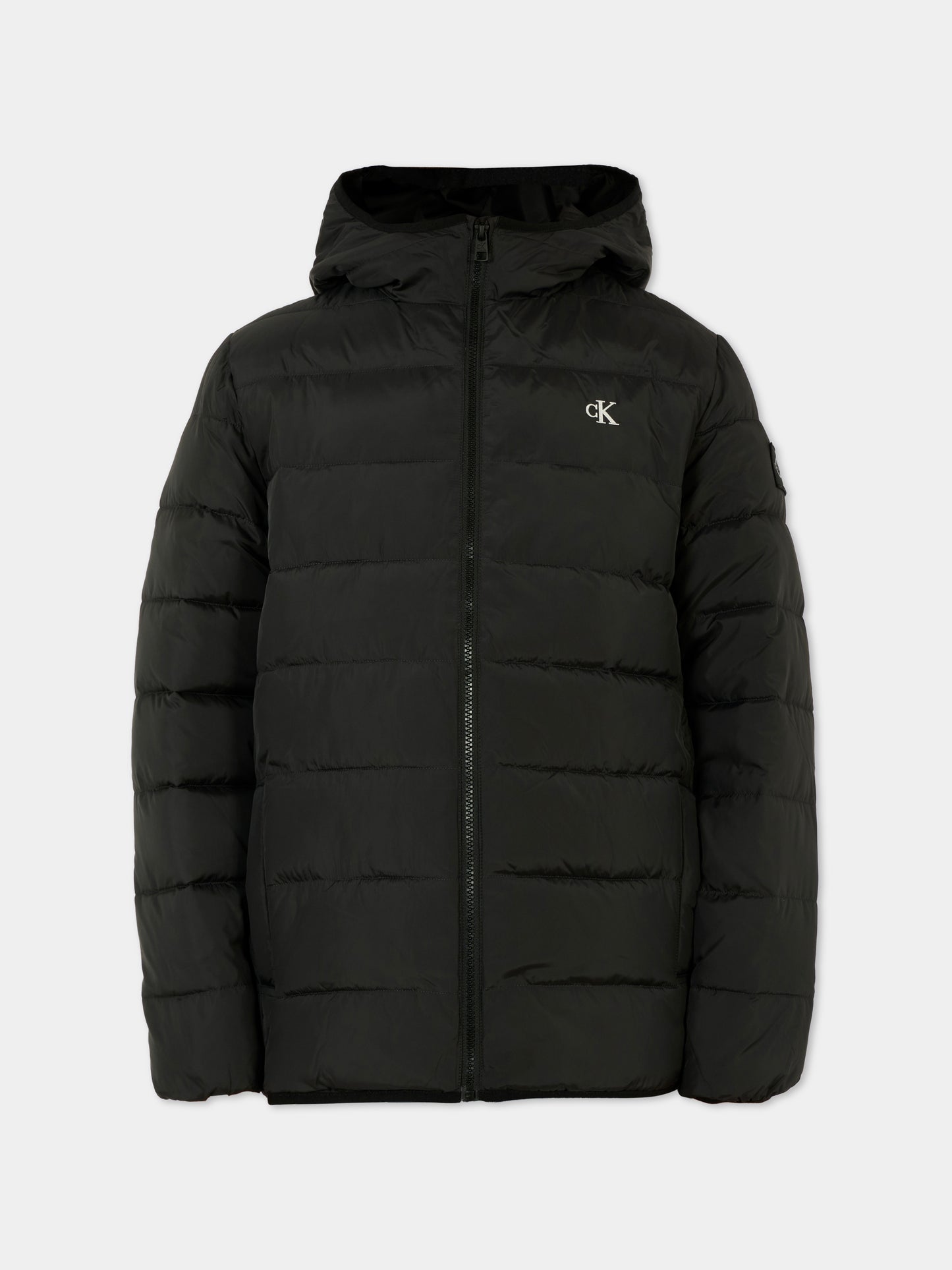 Piumino nero per bambino con logo,Calvin Klein Kids,25CCKIB0IB02174 BEH