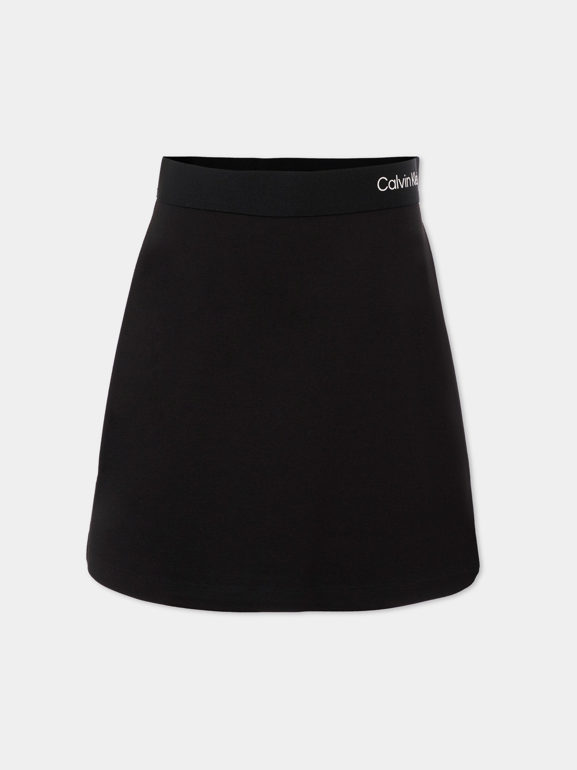 Gonna nera per bambina con logo bianco,Calvin Klein Kids,25CCKIG0IG02784 BEH