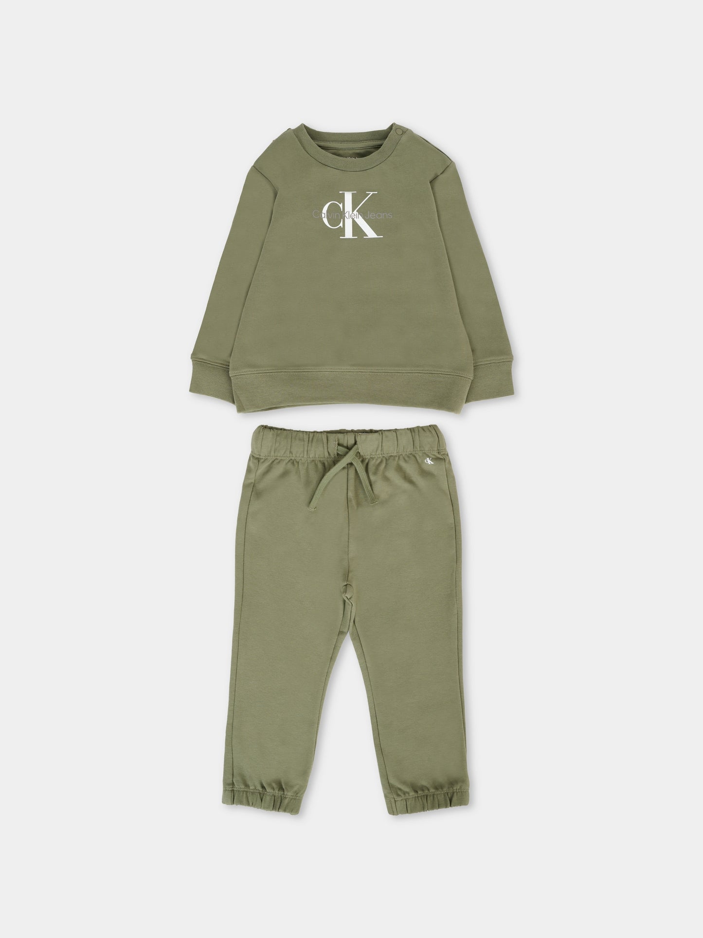 Completo verde per neonato con logo,Calvin Klein Kids,25CCKIN0IN00017 LDY