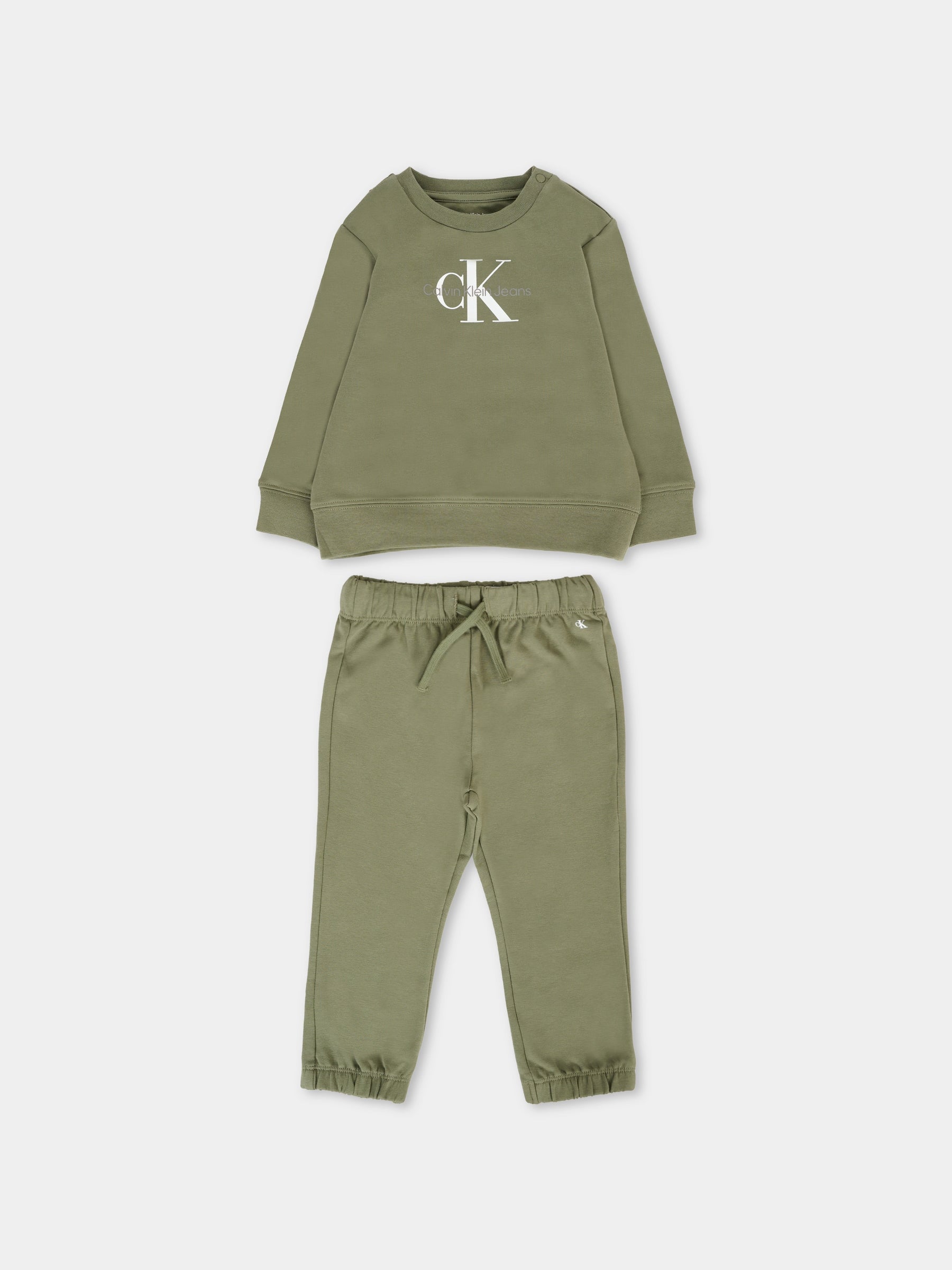 Completo verde per neonato con logo,Calvin Klein Kids,25CCKIN0IN00017 LDY