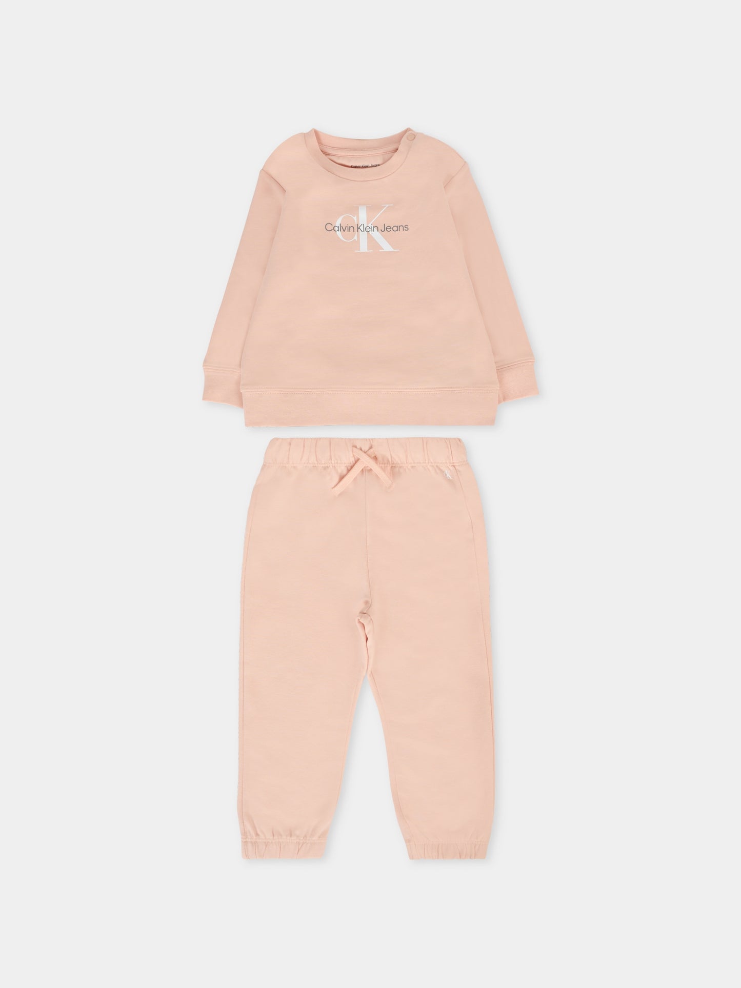 Completo rosa per neonata con logo,Calvin Klein Kids,25CCKIN0IN00017 TGI