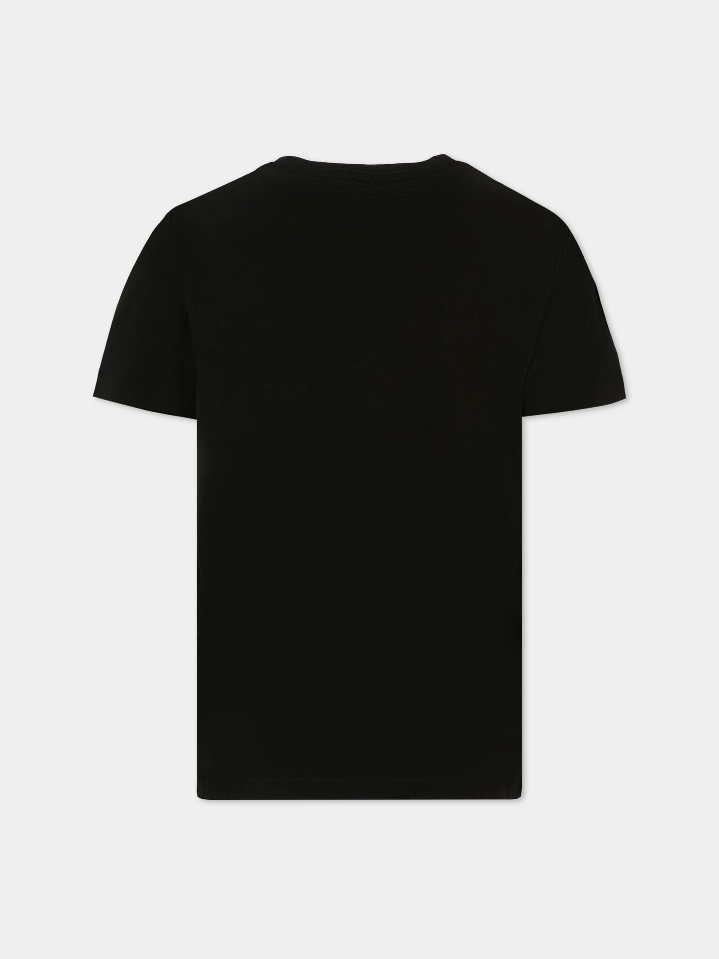 T-shirt nera per bambini con logo bianco,Calvin Klein Kids,25CCKIU0IU00676 BEH