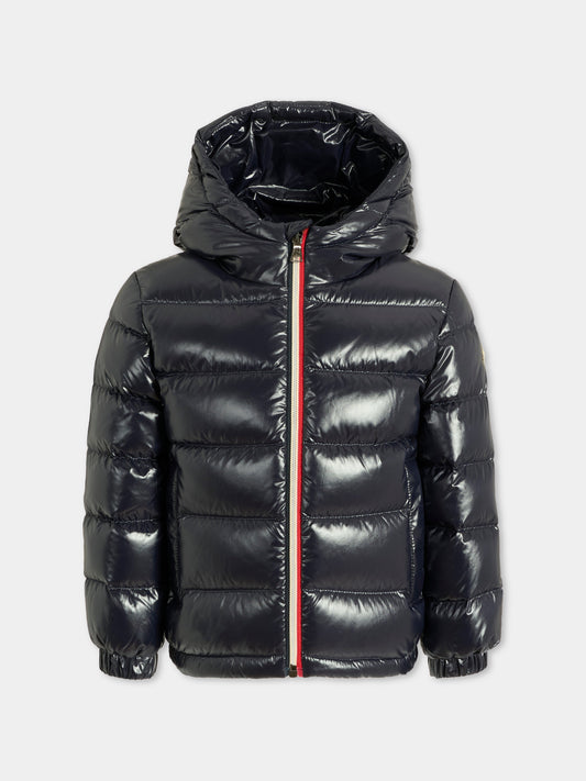 Piumino New Aubert blu per bambino con logo,Moncler Kids,K2954 - 1A00022 - 597Z8 742