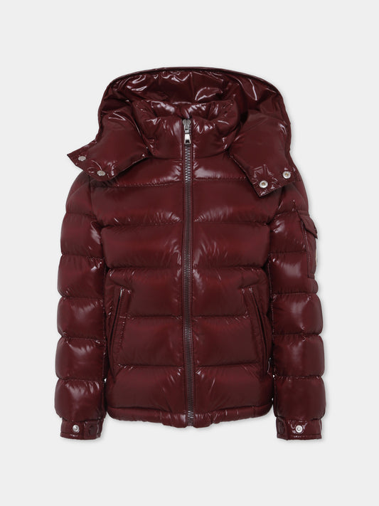Piumino Maya bordeaux per bambino con logo,Moncler Kids,K2954 - 1A12520 - 68950 464