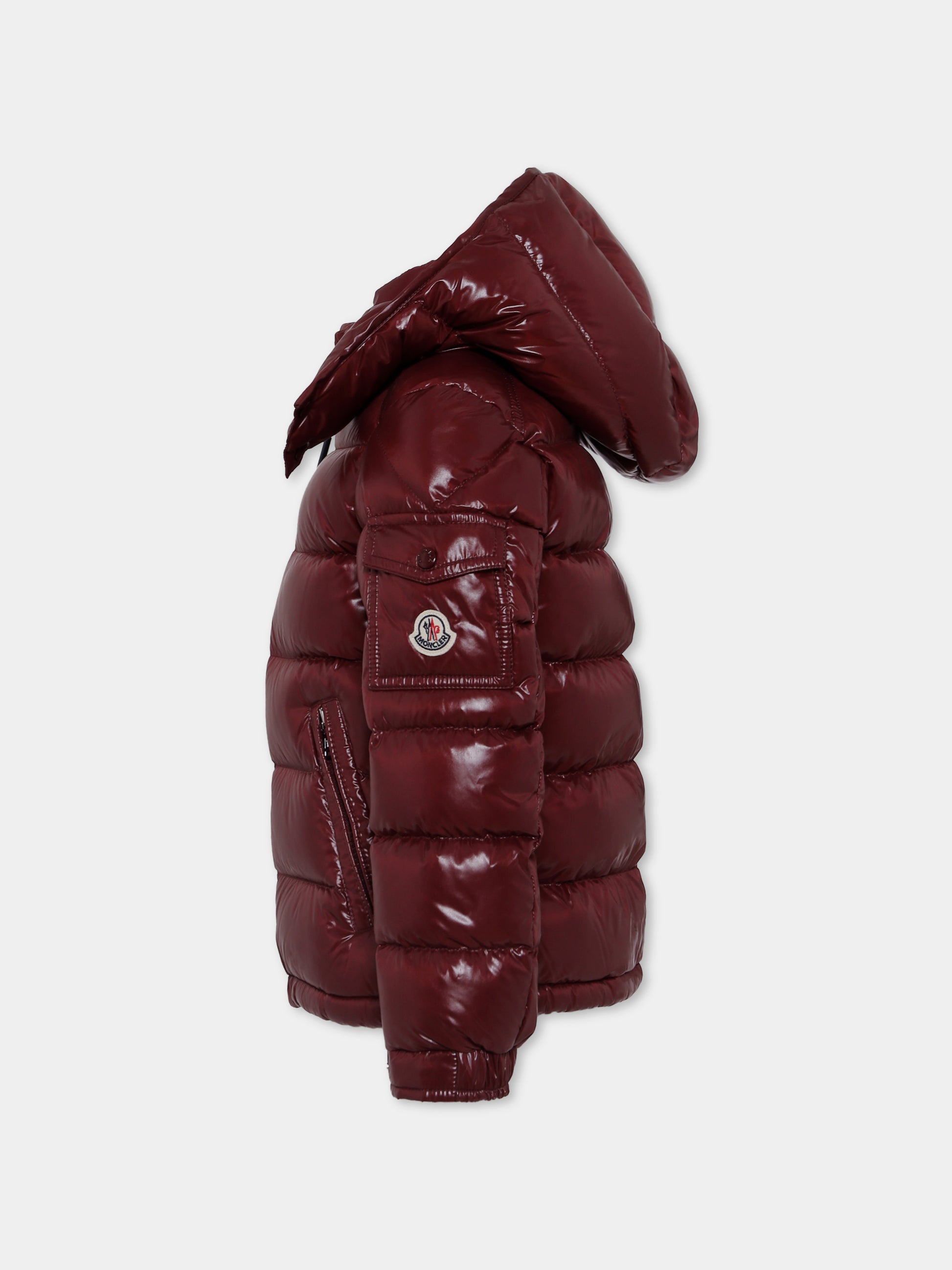 Piumino Maya bordeaux per bambino con logo,Moncler Kids,K2954 - 1A12520 - 68950 464