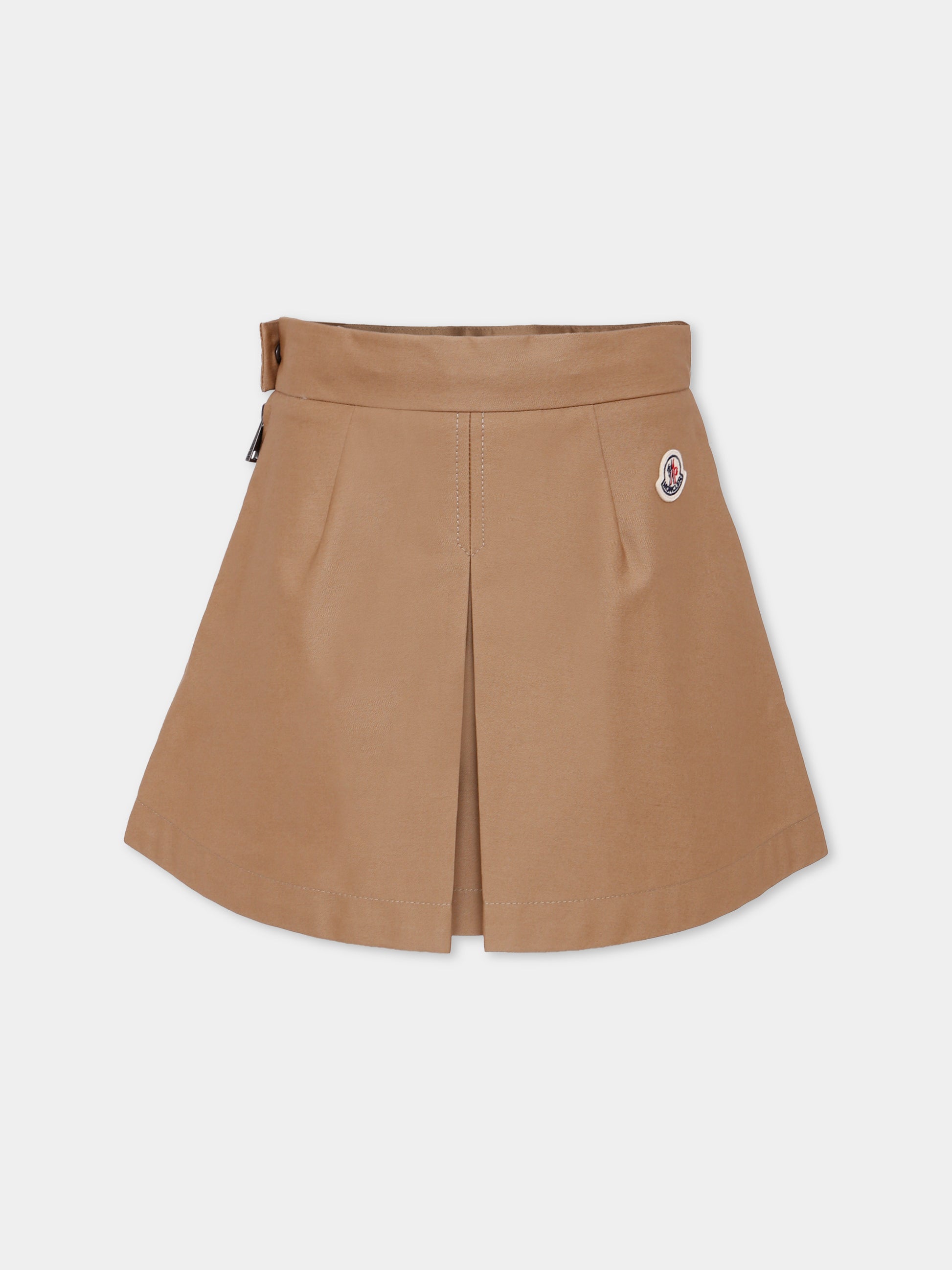 Gonna beige per bambina con logo,Moncler Kids,K2954 - 2D00003 - 598OP 209