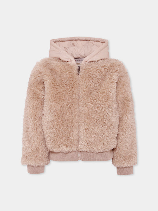 Felpa beige per bambino con logo,Moncler Kids,K2954 - 8G00013 - 89B0G 268