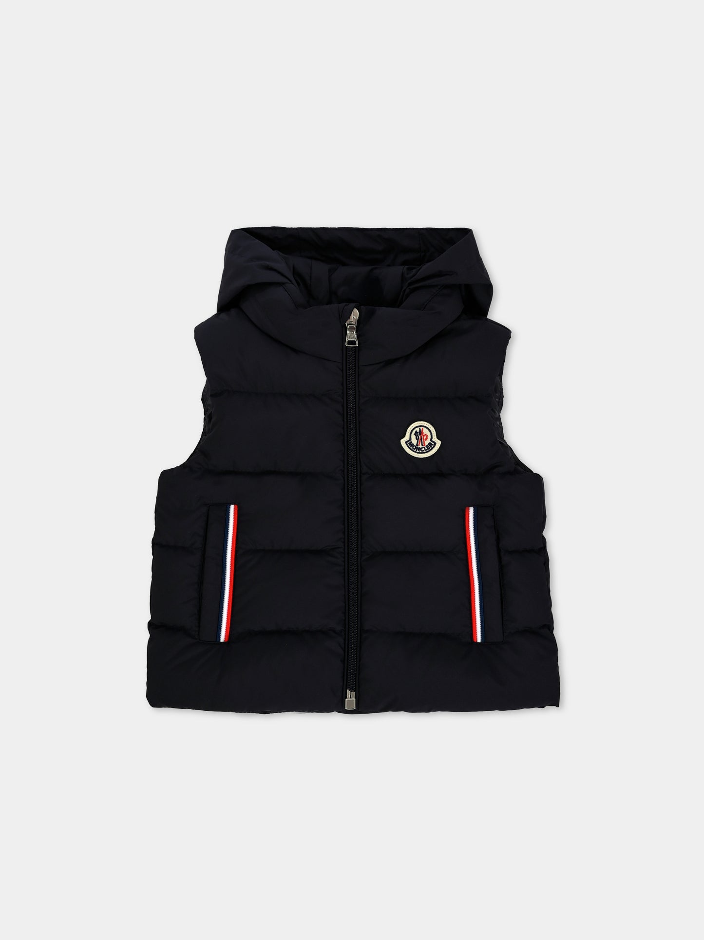 Gilet Buang blu per neonato con logo,Moncler Kids,K2951 - 1A00010 - 597YW 778