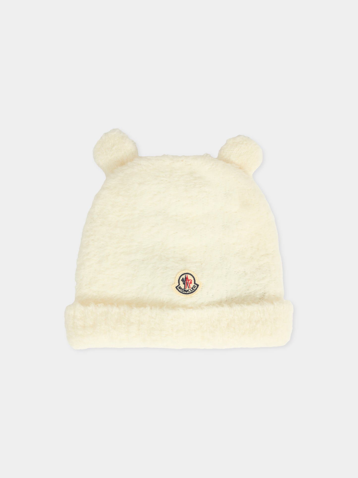 Berretto bianco per neonati con logo,Moncler Kids,K2951 - 3B00005 - M7291 034