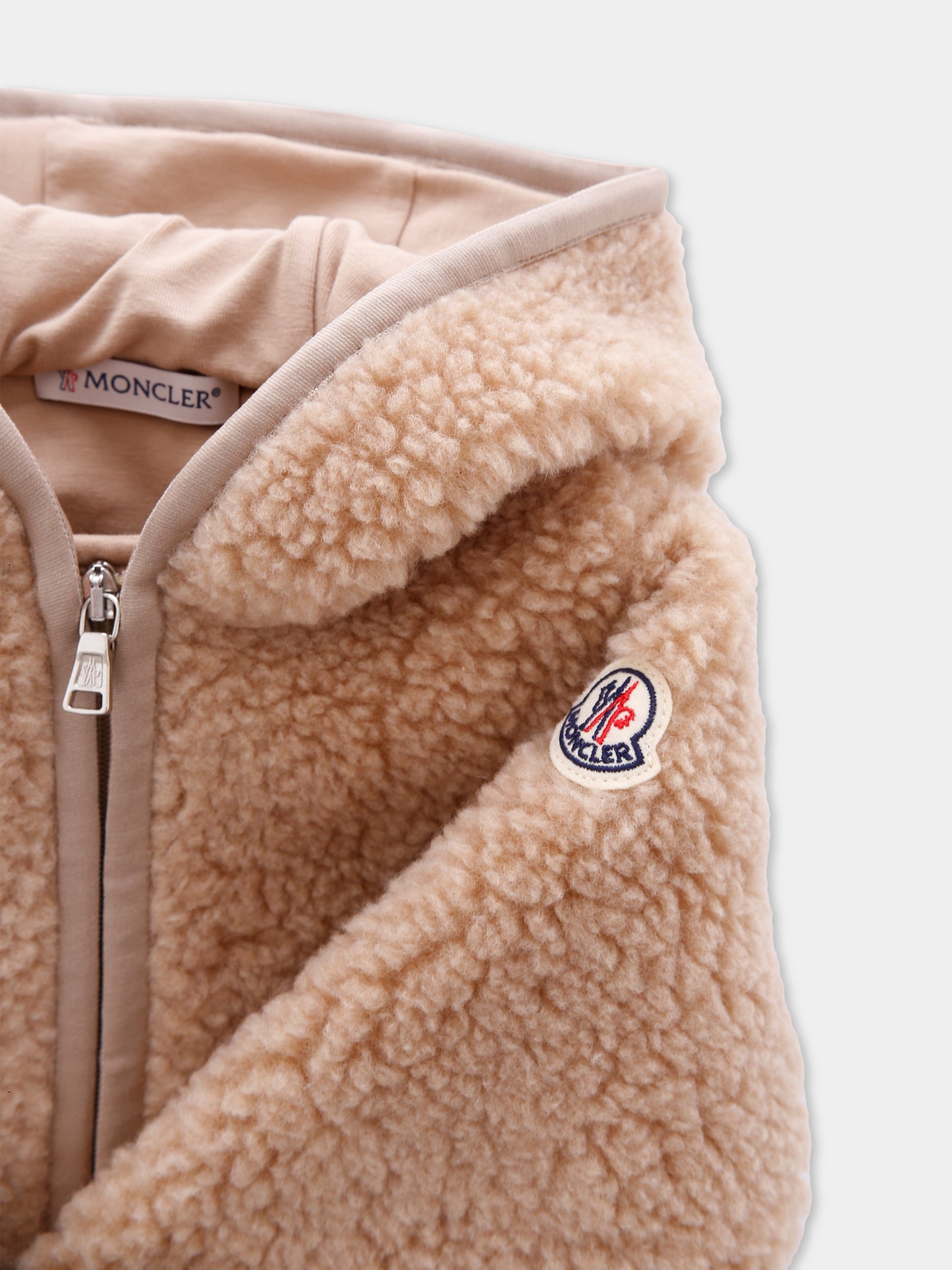Felpa beige per neonati con logo,Moncler Kids,K2951 - 8G00001 - 89A3X 239
