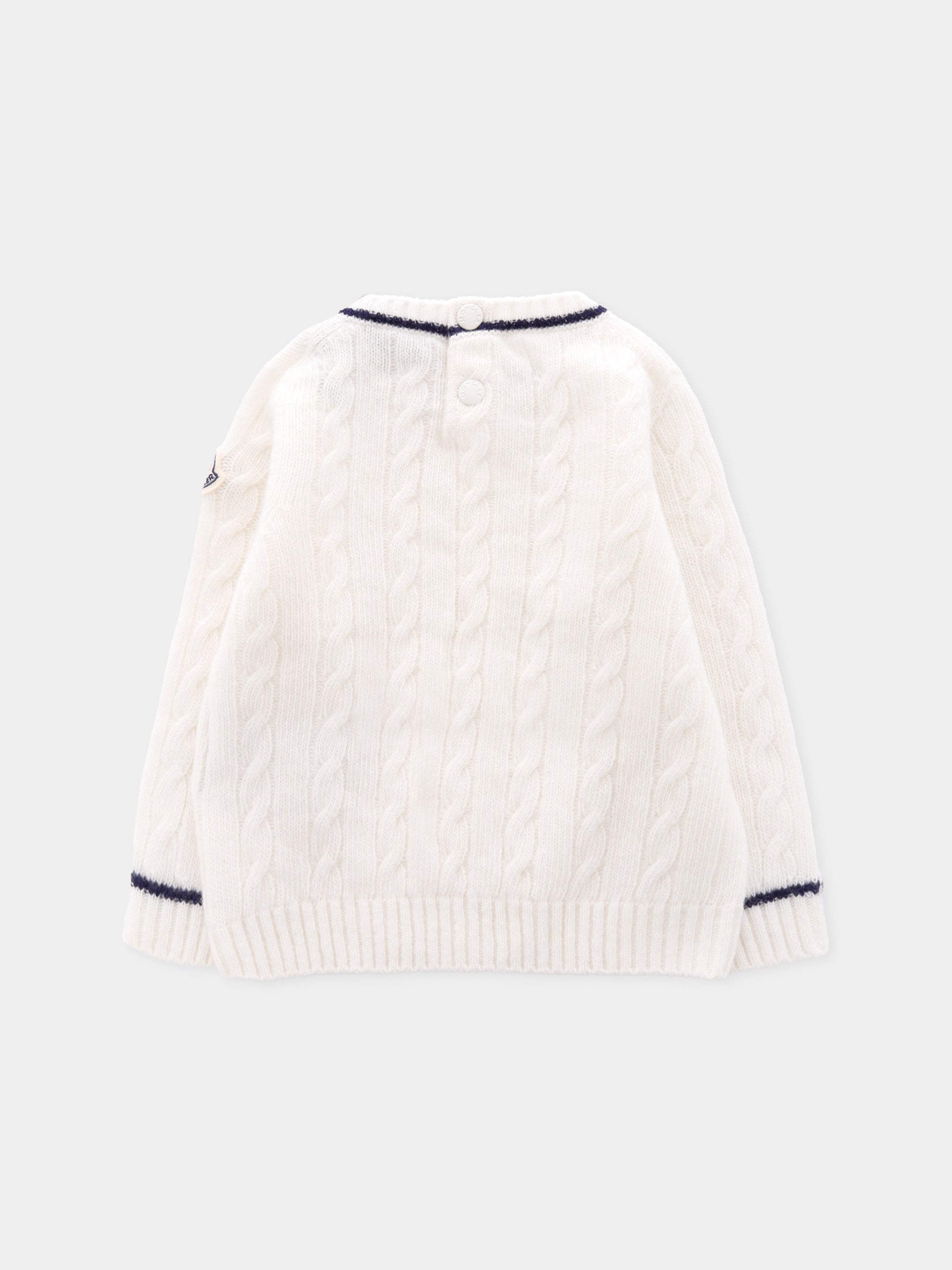 Maglione bianco per neonati con logo,Moncler Kids,K2951 - 9C00006 - M1241 035