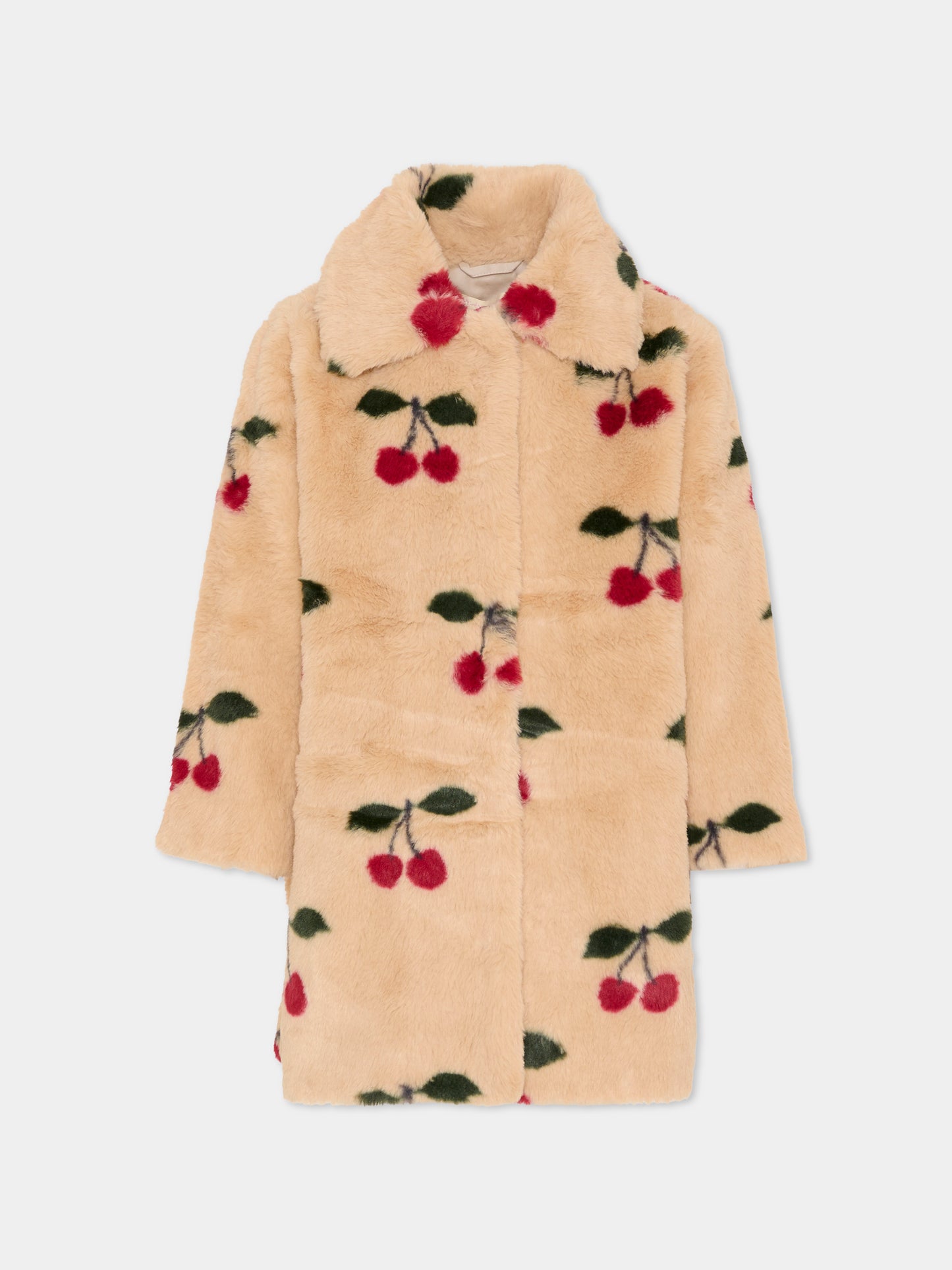 Ecopelliccia rosa per bambina con ciliegie,Konges Sløjd,KS103470 MA GRANDE CERISE