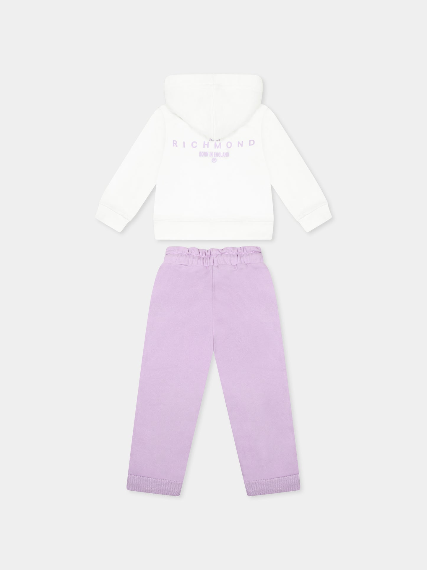 Completo multicolor per neonata con logo,Richmond,RIA24003CF O-WHT/LIL.