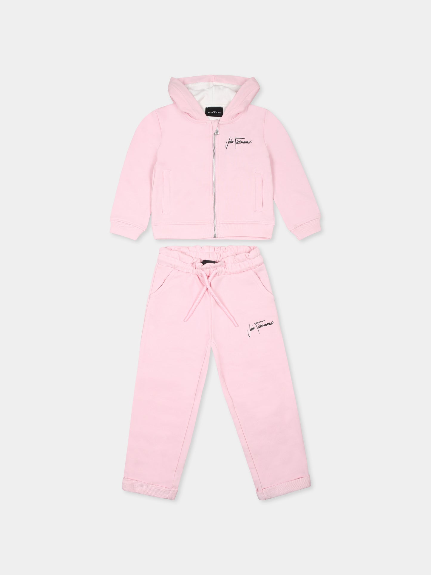 Completo rosa per neonata con logo,Richmond,RIA24003CF PINK