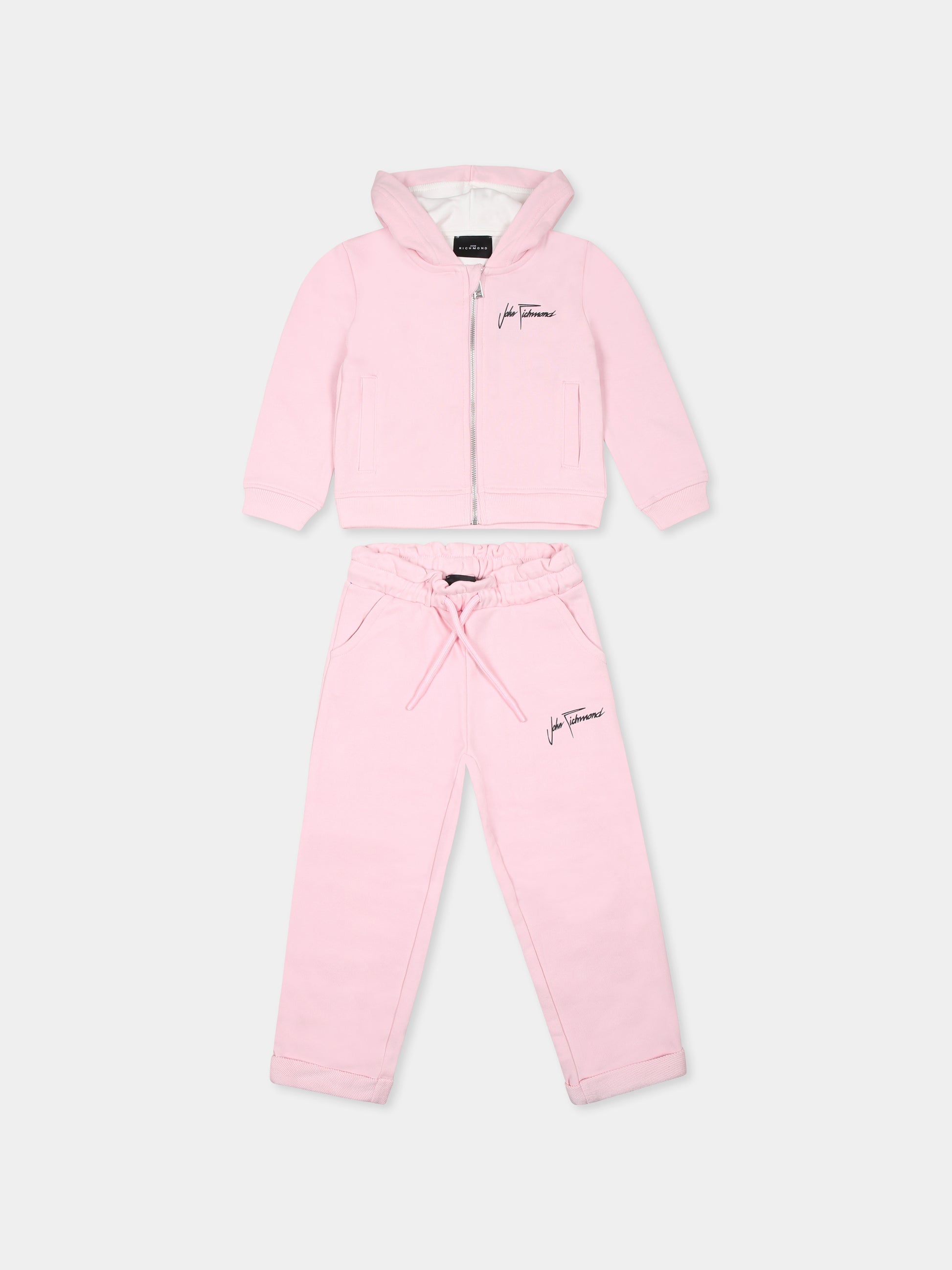 Completo rosa per neonata con logo,Richmond,RIA24003CF PINK