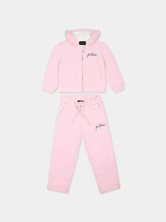 Completo rosa per neonata con logo,Richmond,RIA24003CF PINK