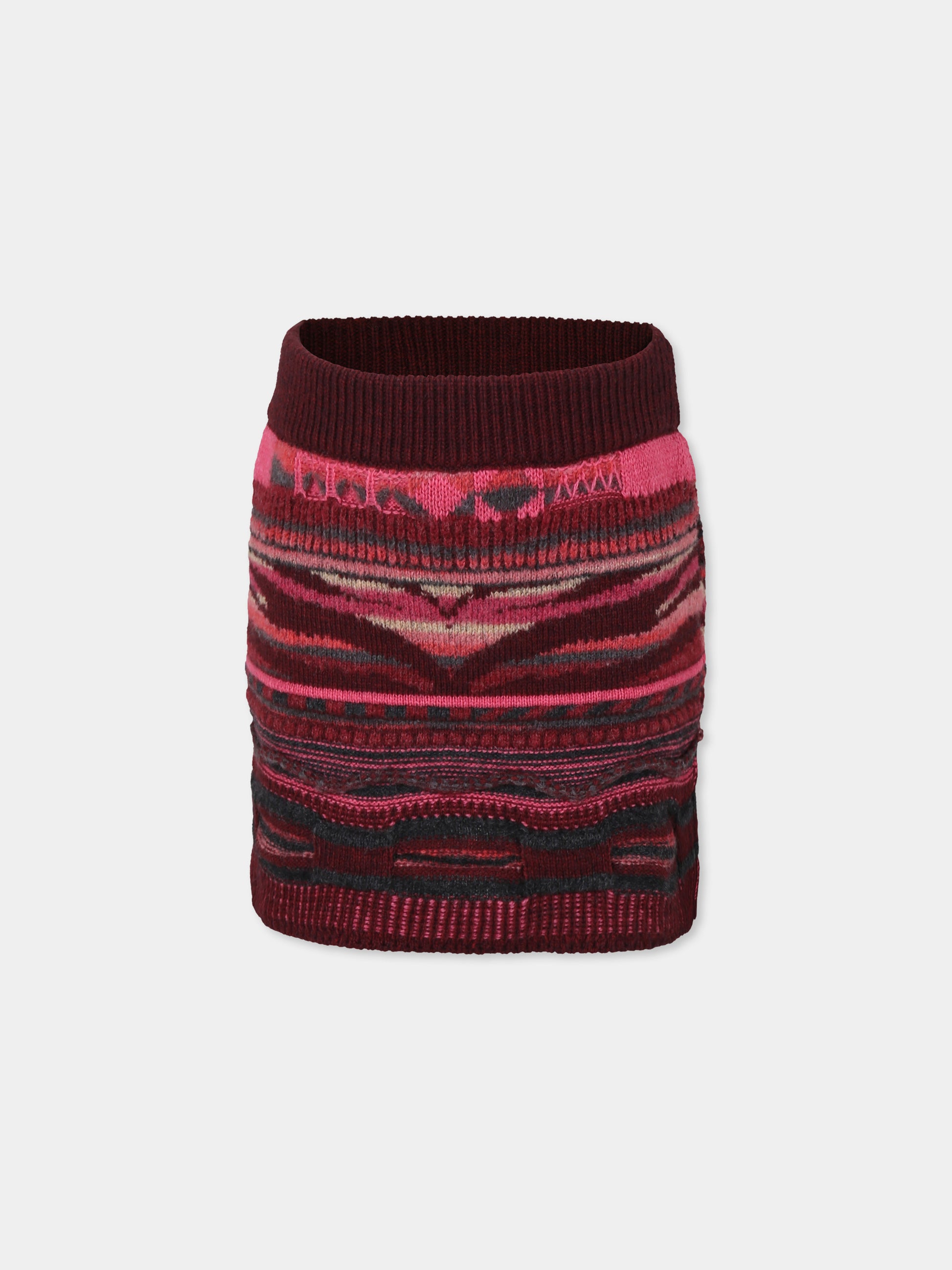 Gonna multicolor per bambina con patch logato,Laneus Kids,F5LKJGKK061 039
