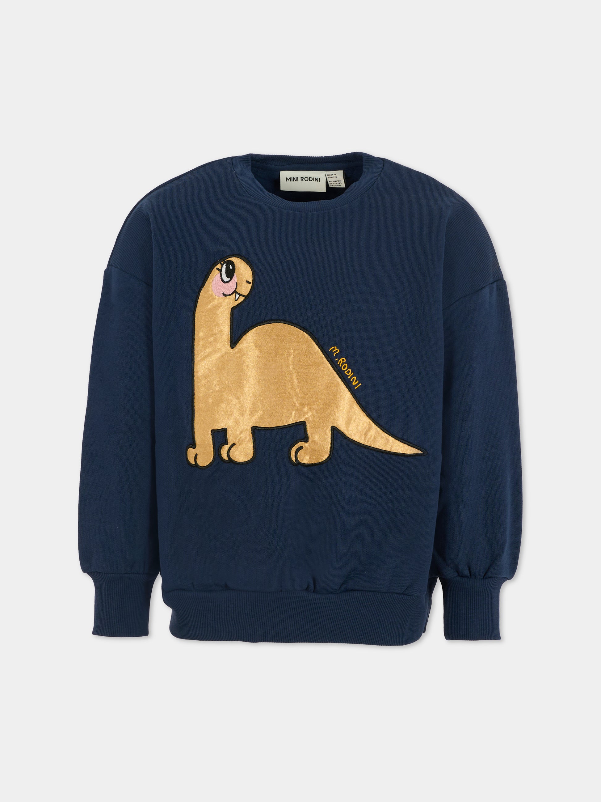 Felpa blu per bambino con dinosauro,Mini Rodini,2572011660