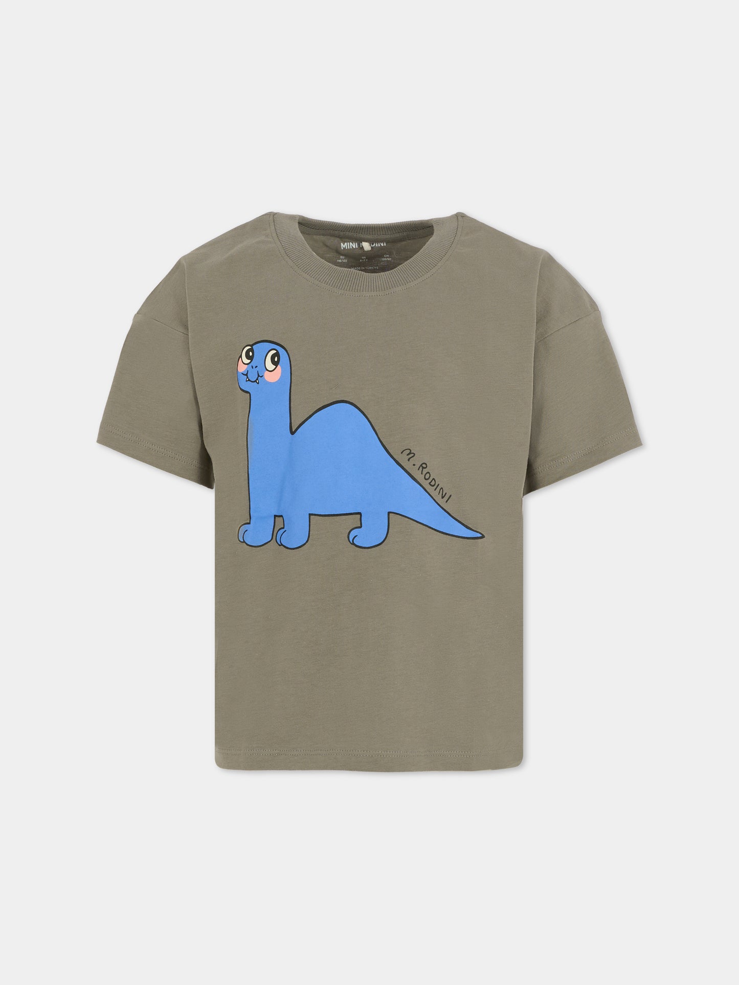 T-shirt grigia per bambino con dinosauro,Mini Rodini,2572013197
