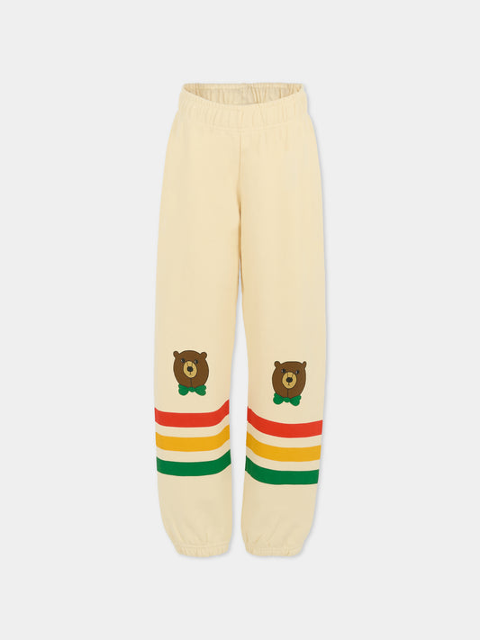 Pantaloni avorio per bambini con orso,Mini Rodini,2573013811