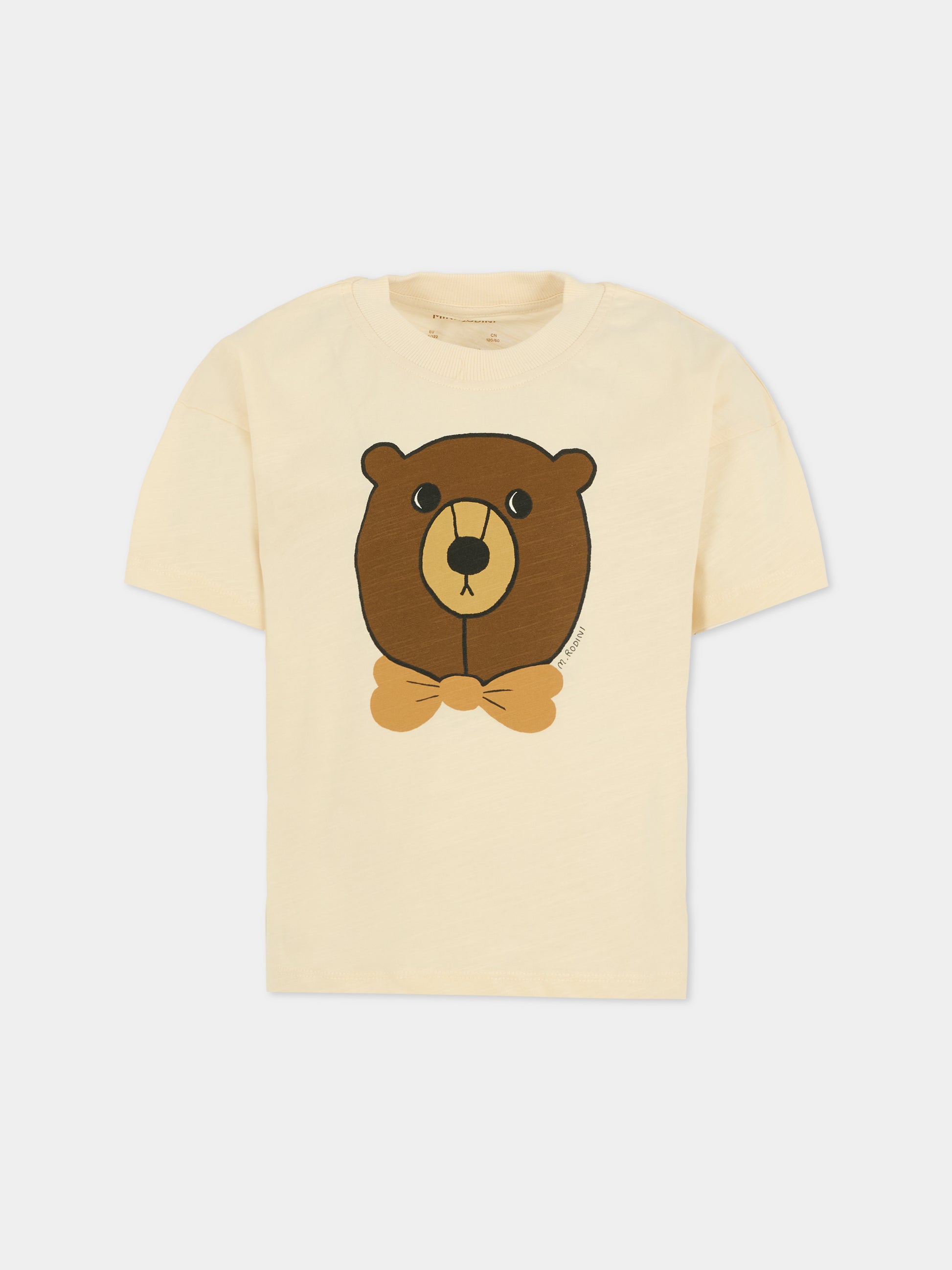 T-shirt avorio per bambini con orso,Mini Rodini,2572010711