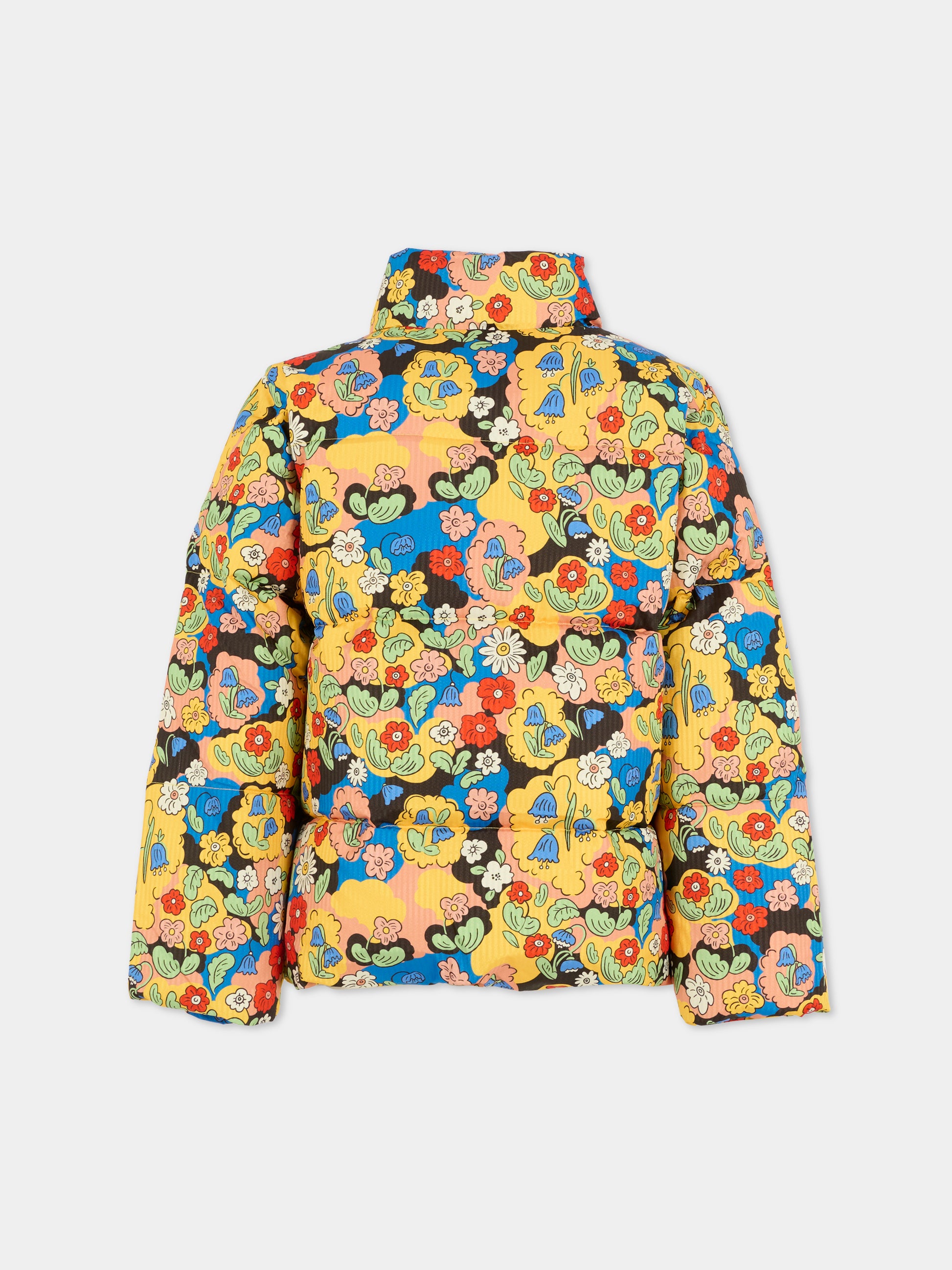 Piumino multicolor per bambina con stampa floreale,Mini Rodini,2571011500