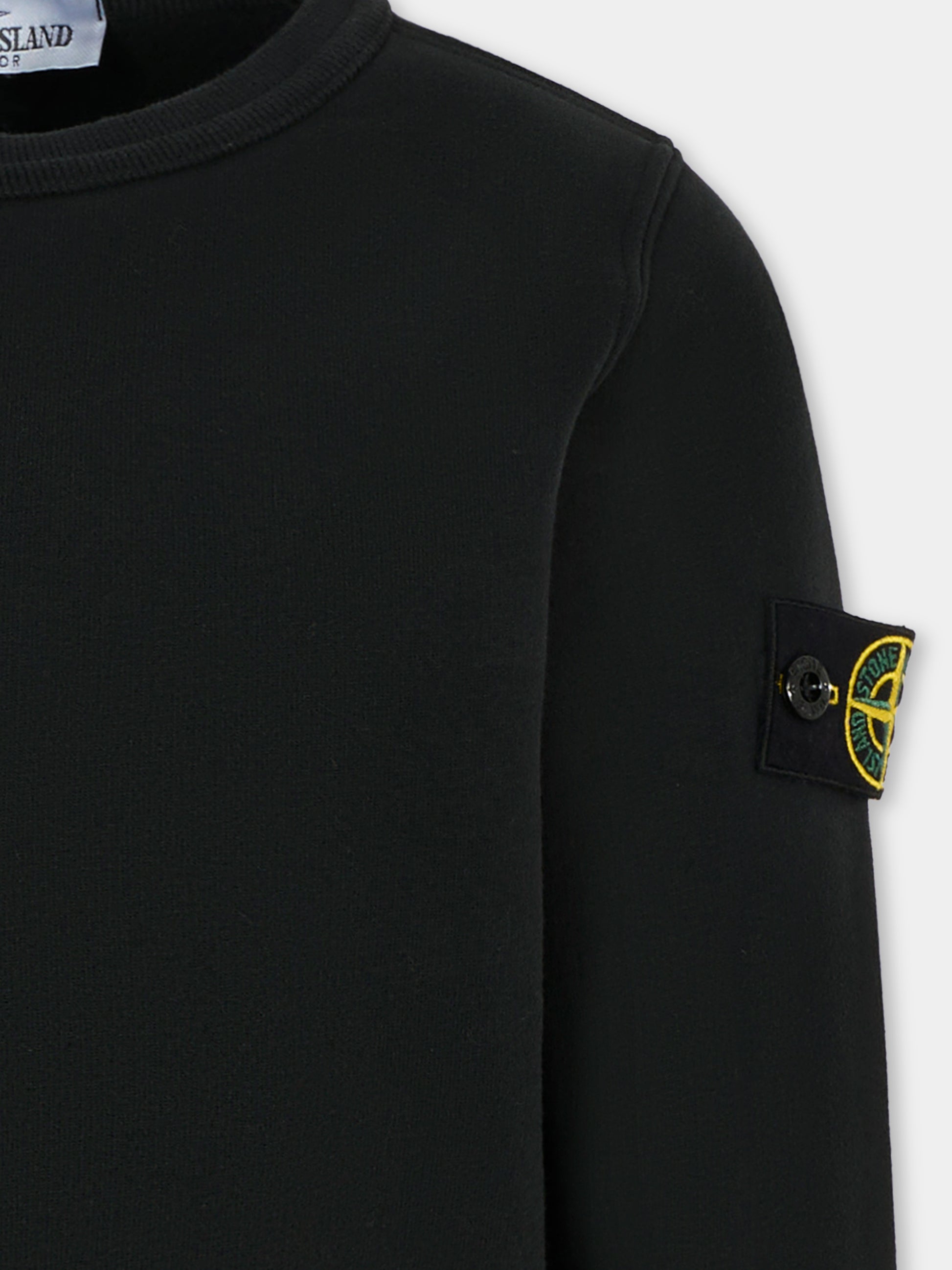 Felpa nera per bambino con bussola,Stone Island Junior,K2S16 6100001 S0A20 - V0029