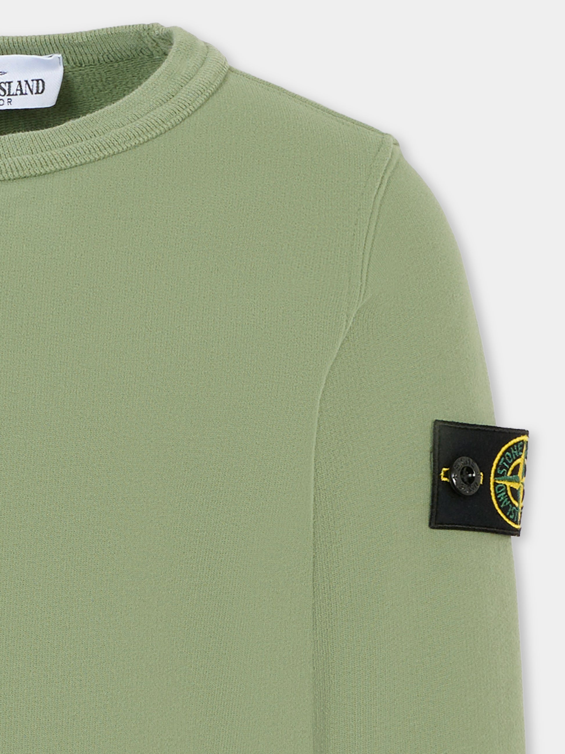 Felpa verde per bambino con bussola,Stone Island Junior,K2S16 6100001 S0A20 - V0055