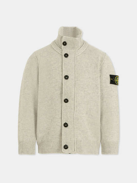 Cardigan grigio per bambino con bussola,Stone Island Junior,K2S16 5100003 S00M1 - V0M64
