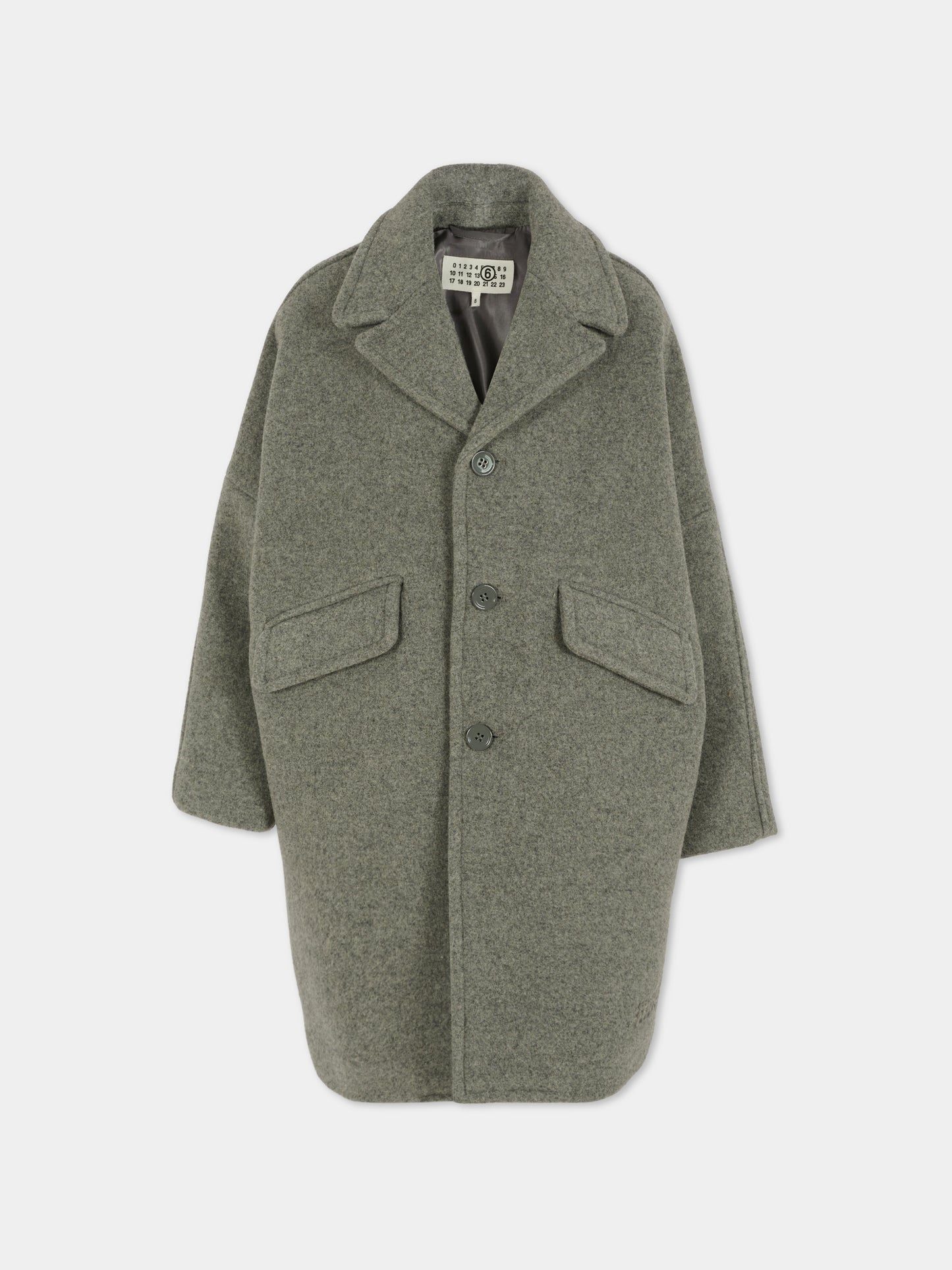 Cappotto grigio per bambini con logo,Mm6 Maison Margiela,M60833-MM00W-M6911