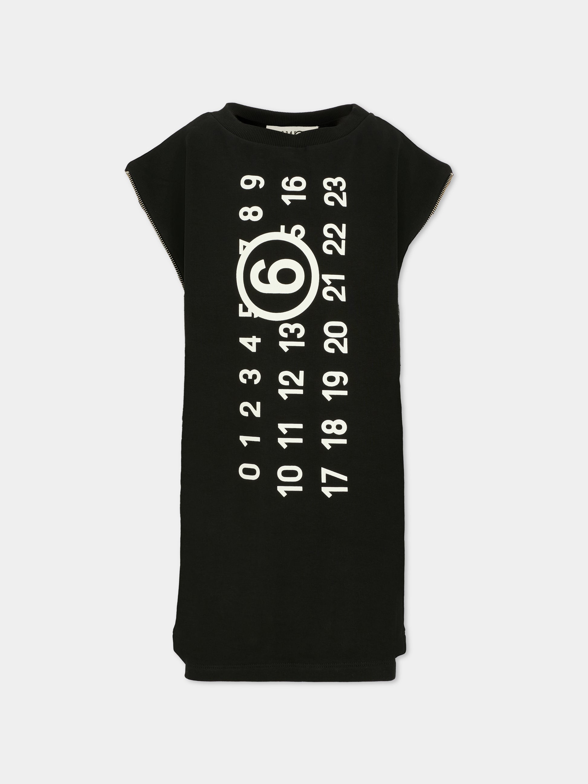 Vestito nero per bambina con logo,Mm6 Maison Margiela,M60850-MM02X-M6900