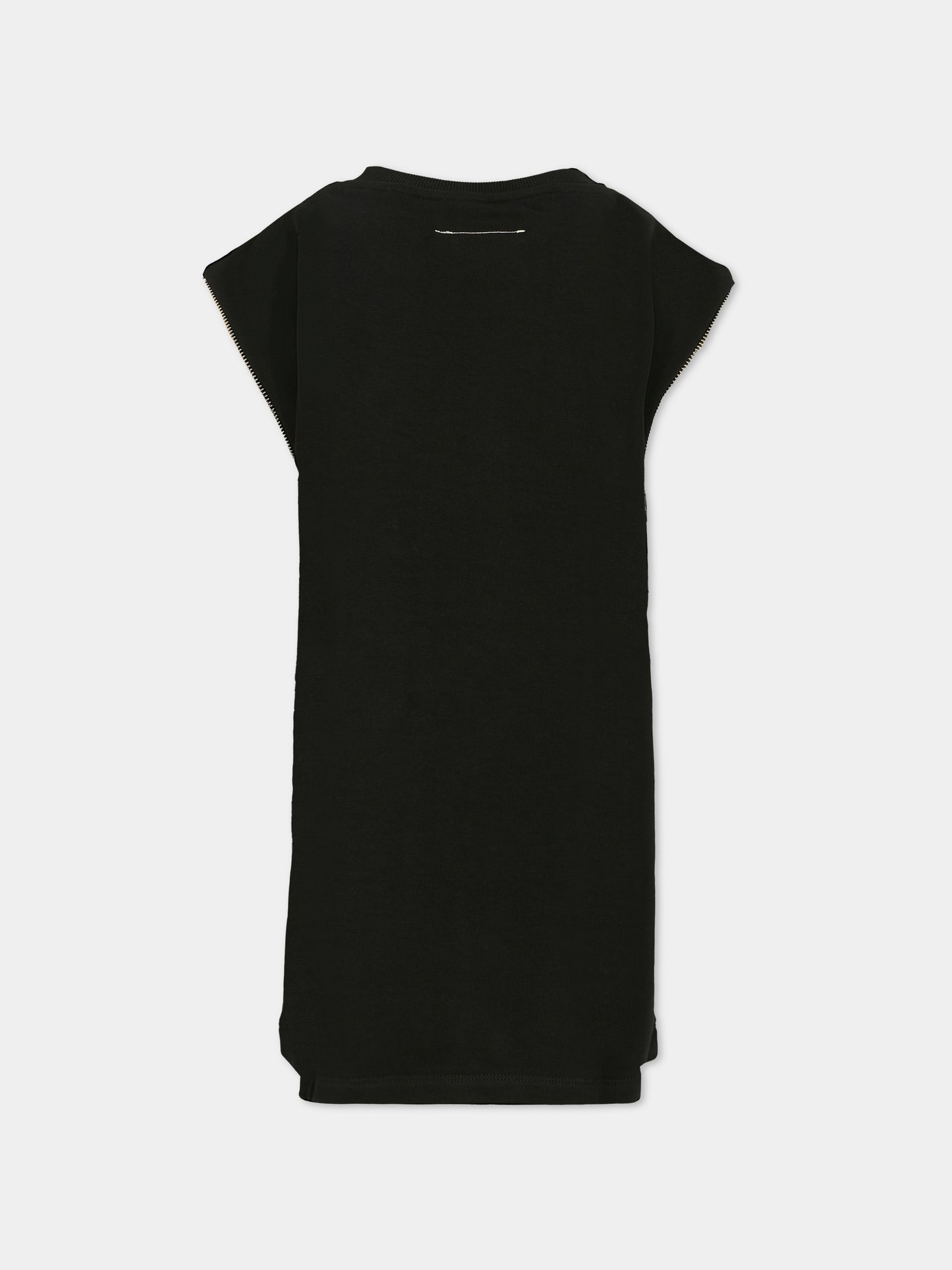 Vestito nero per bambina con logo,Mm6 Maison Margiela,M60850-MM02X-M6900