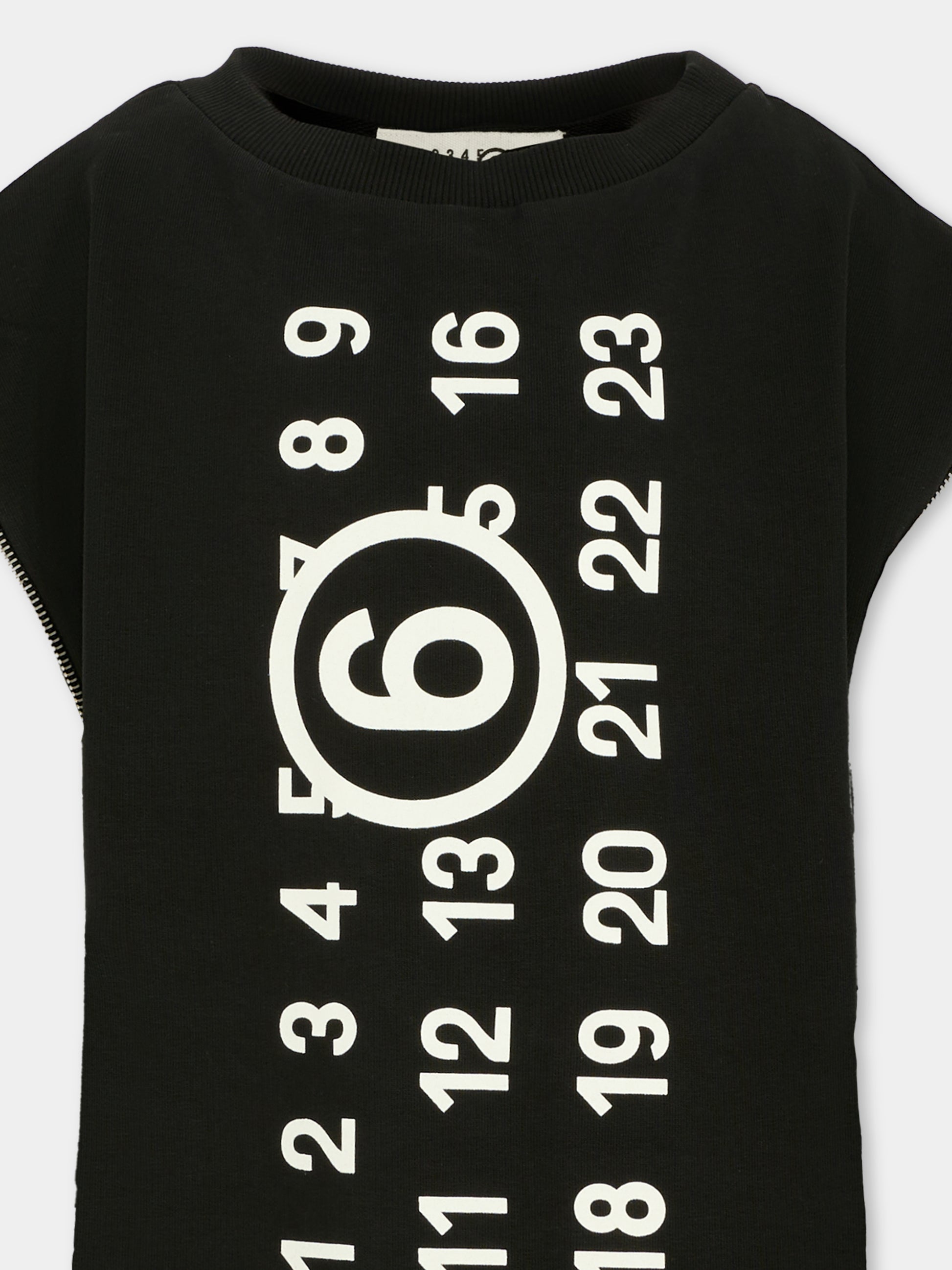 Vestito nero per bambina con logo,Mm6 Maison Margiela,M60850-MM02X-M6900