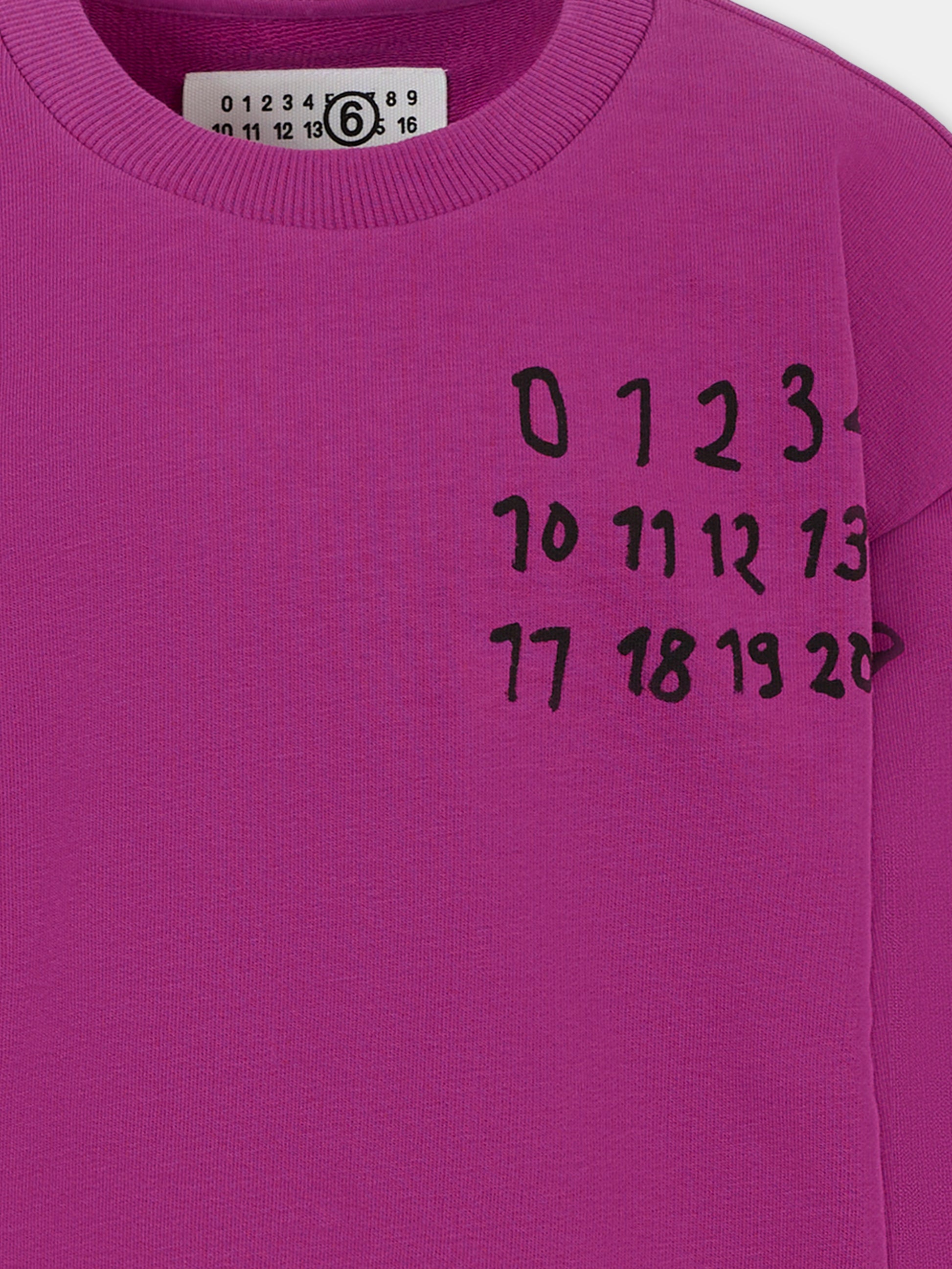 Felpa viola per bambina con logo,Mm6 Maison Margiela,M60896-MM02X-M6602