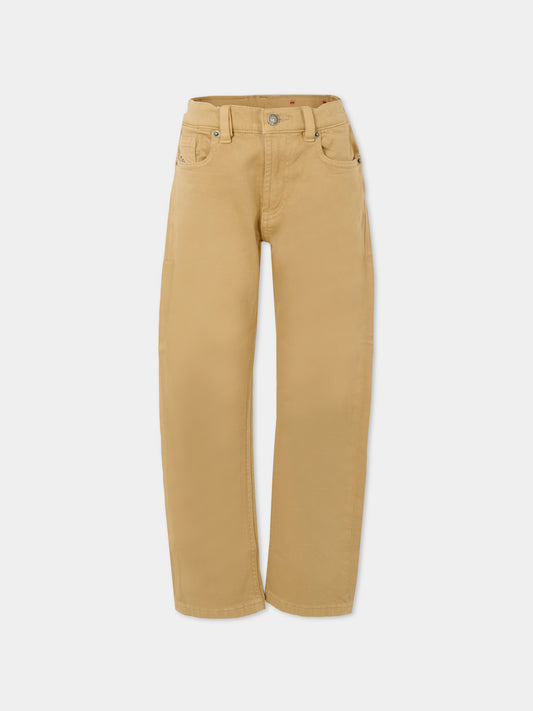 Pantaloni beige per bambino con logo,Diesel,J01934-KXBPV-K726