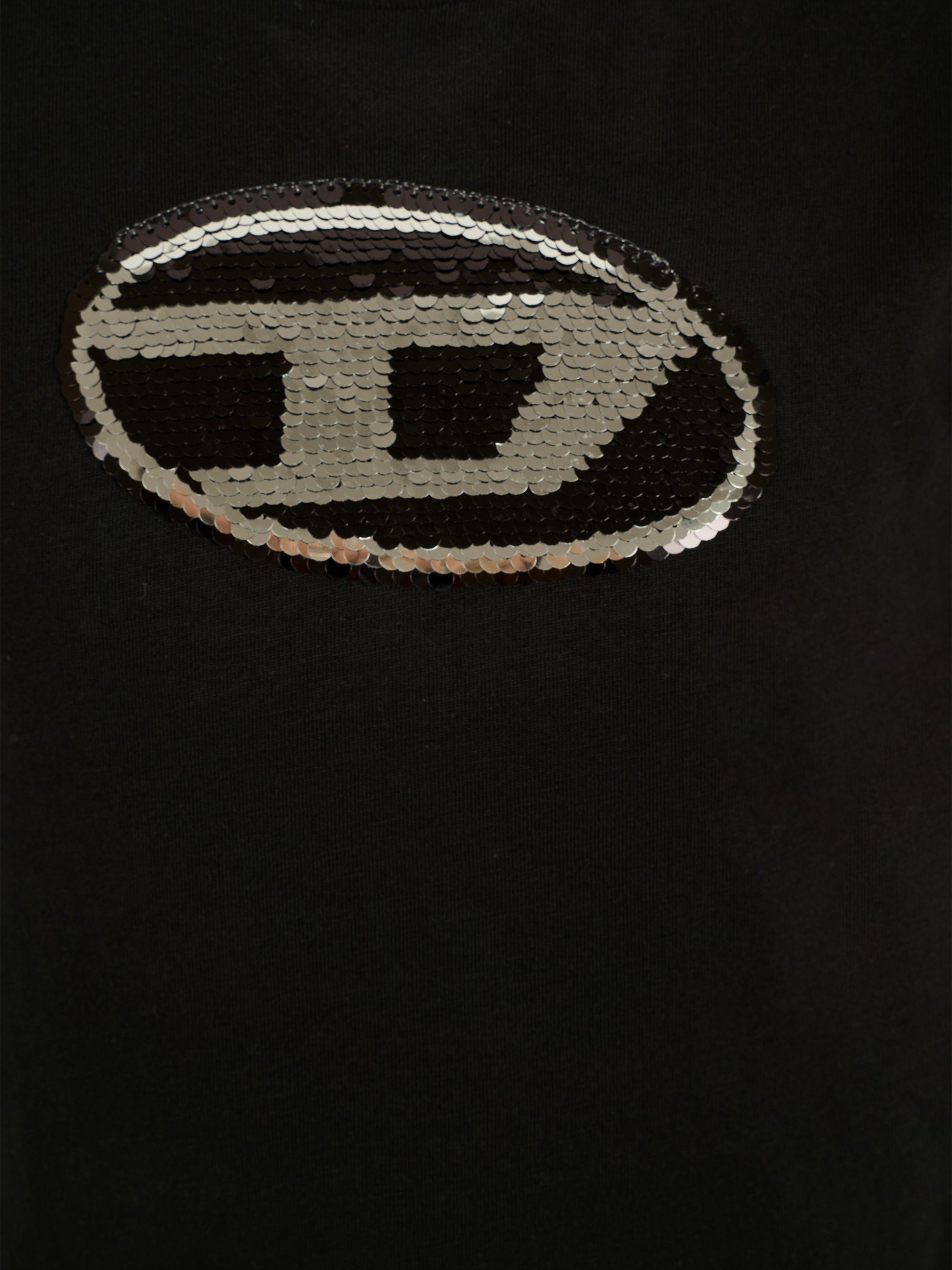 T-shirt nera per bambina con logo,Diesel,J02371-KYAUN-K900