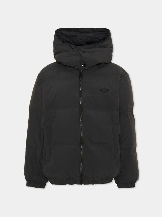 Piumino nero per bambini con logo,Diesel,J02422-KXBQ0-K900