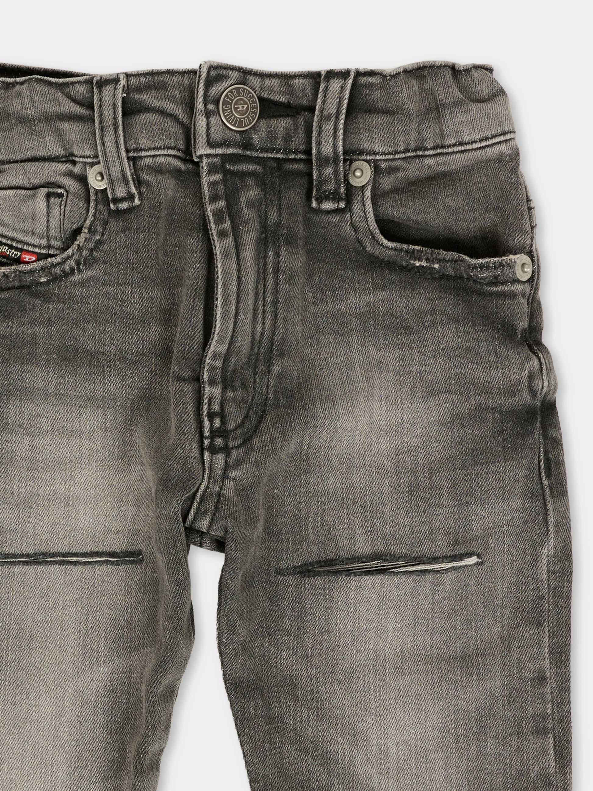 Jeans grigi per neonato con patch logato,Diesel,K00238-KXBQR-K02