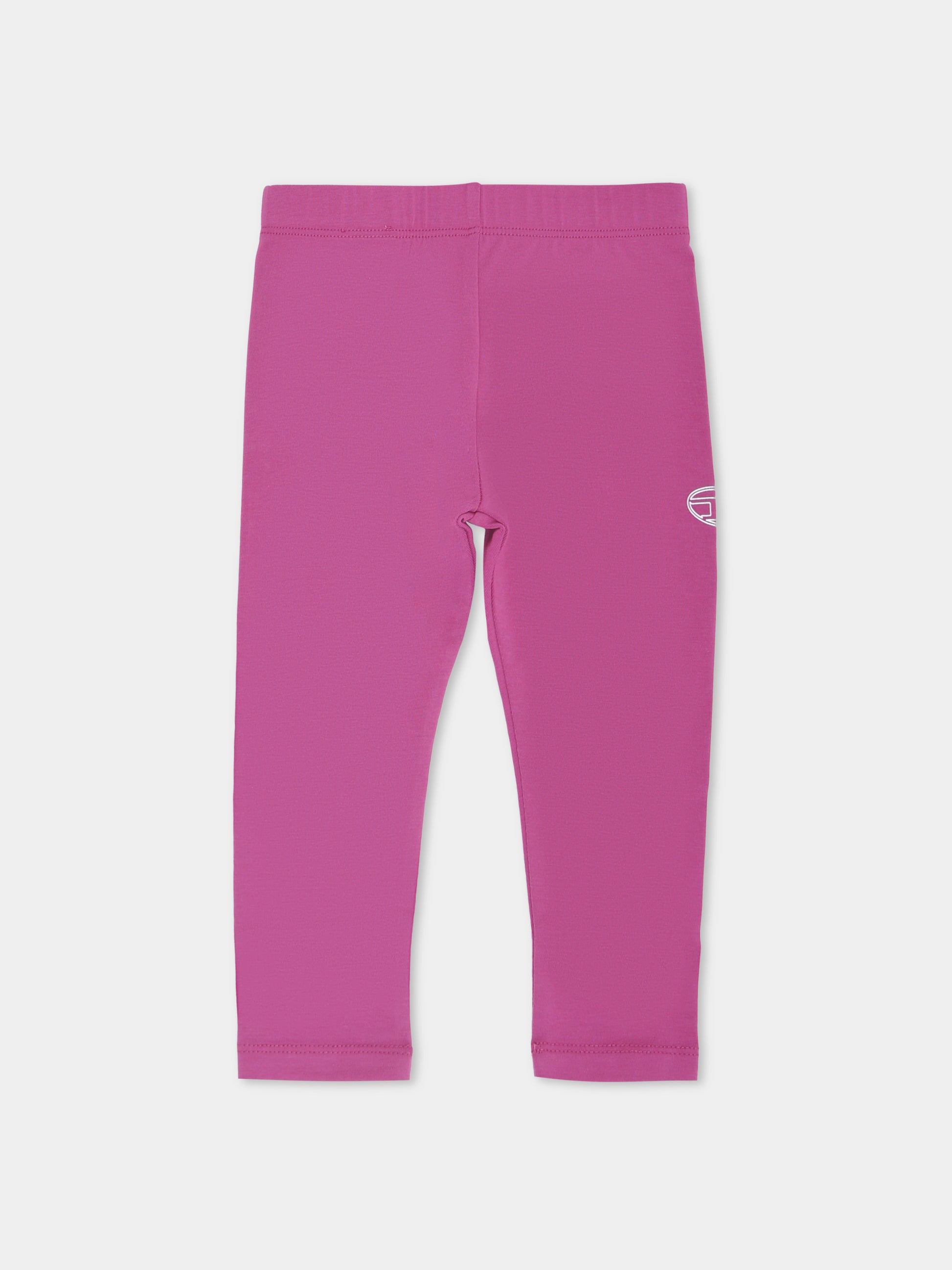 Leggings viola per neonata con logo,Diesel,K00667-0AFAA-K624
