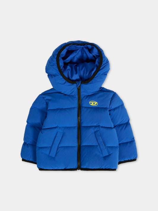 Piumino blu per neonato con logo,Diesel,K00681-KXBRE-K89G